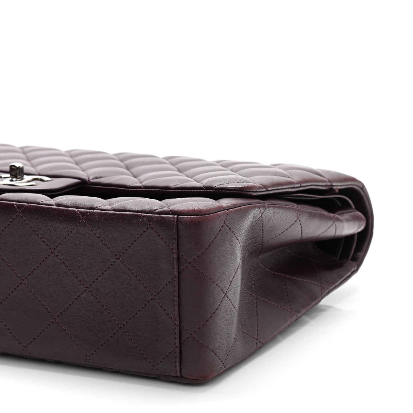 Lambskin Quilted Maxi Double Flap Purple