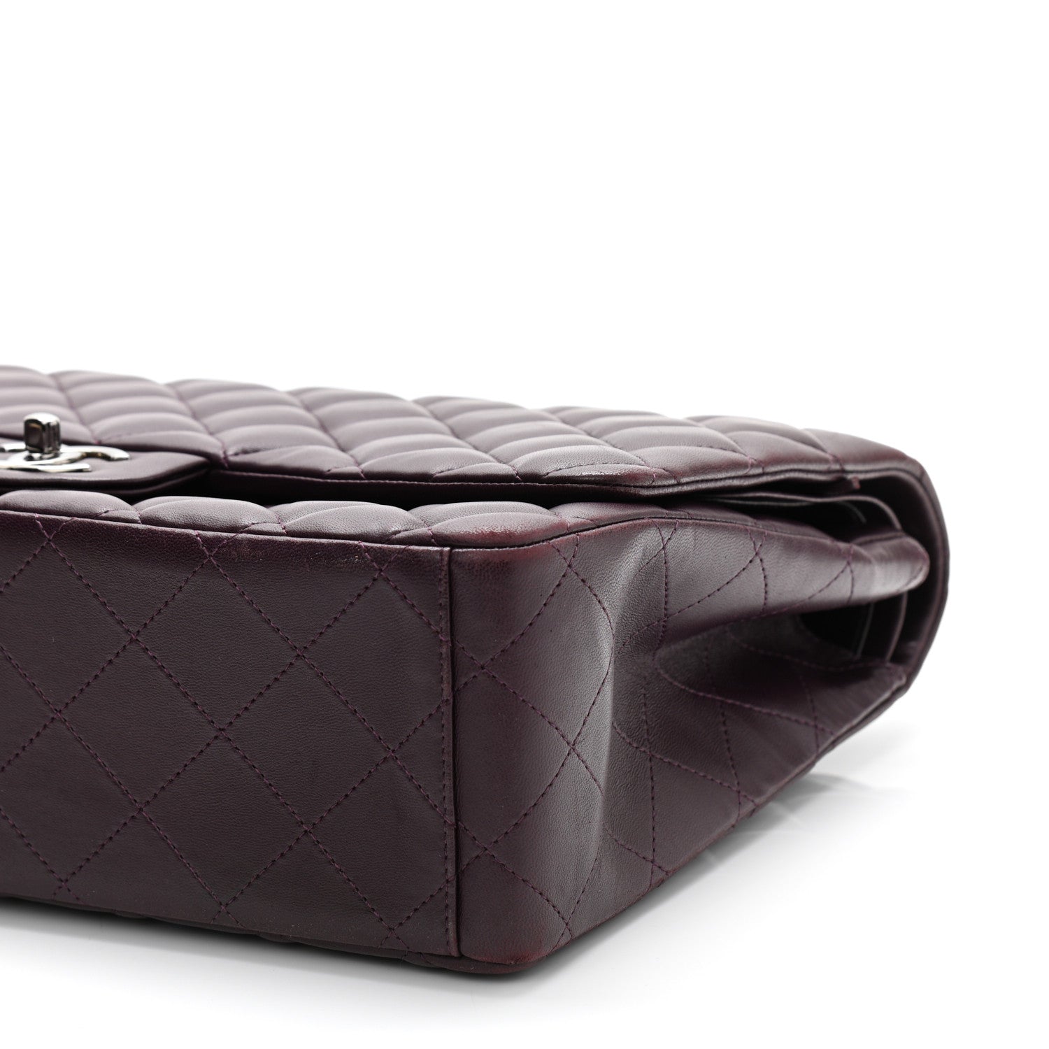 Chanel Lambskin Quilted Maxi Double Flap Purple 8 of 10