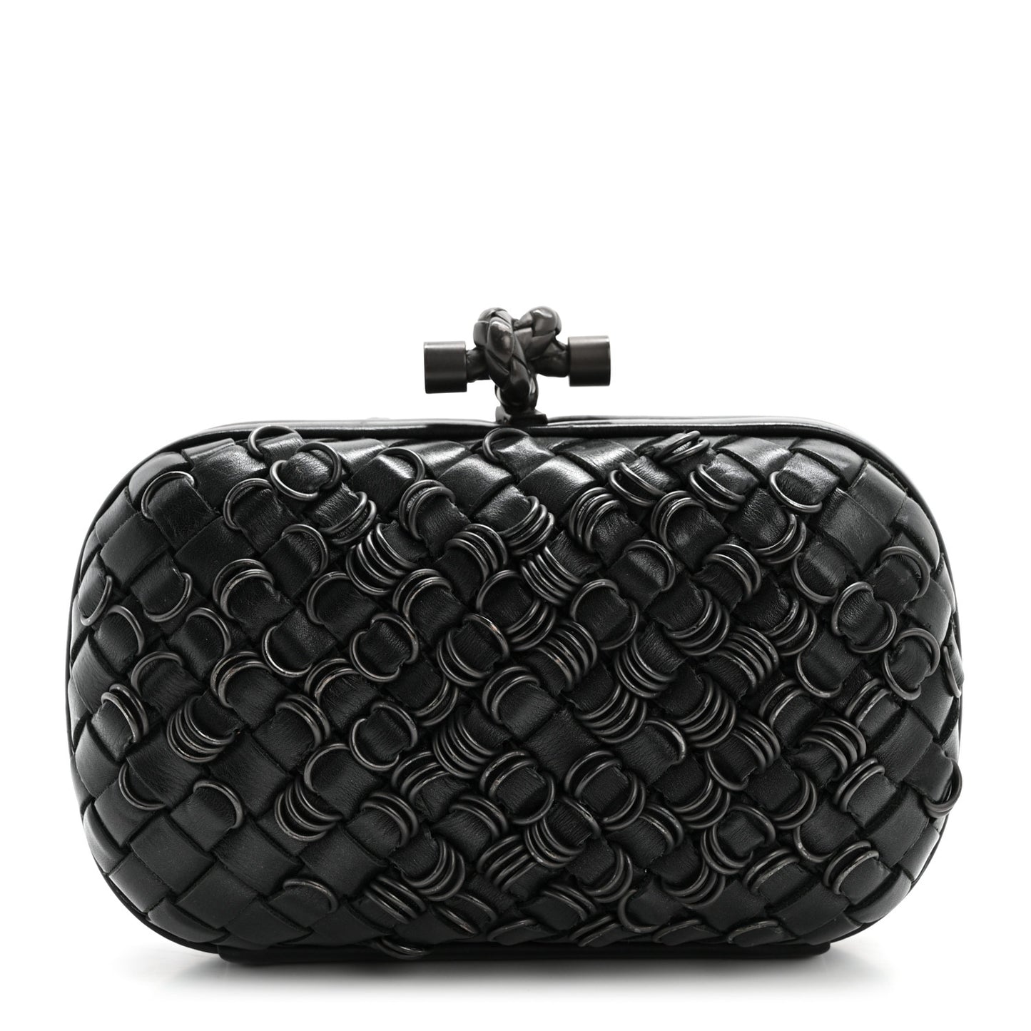 Nappa Intrecciato Knot Clutch Black