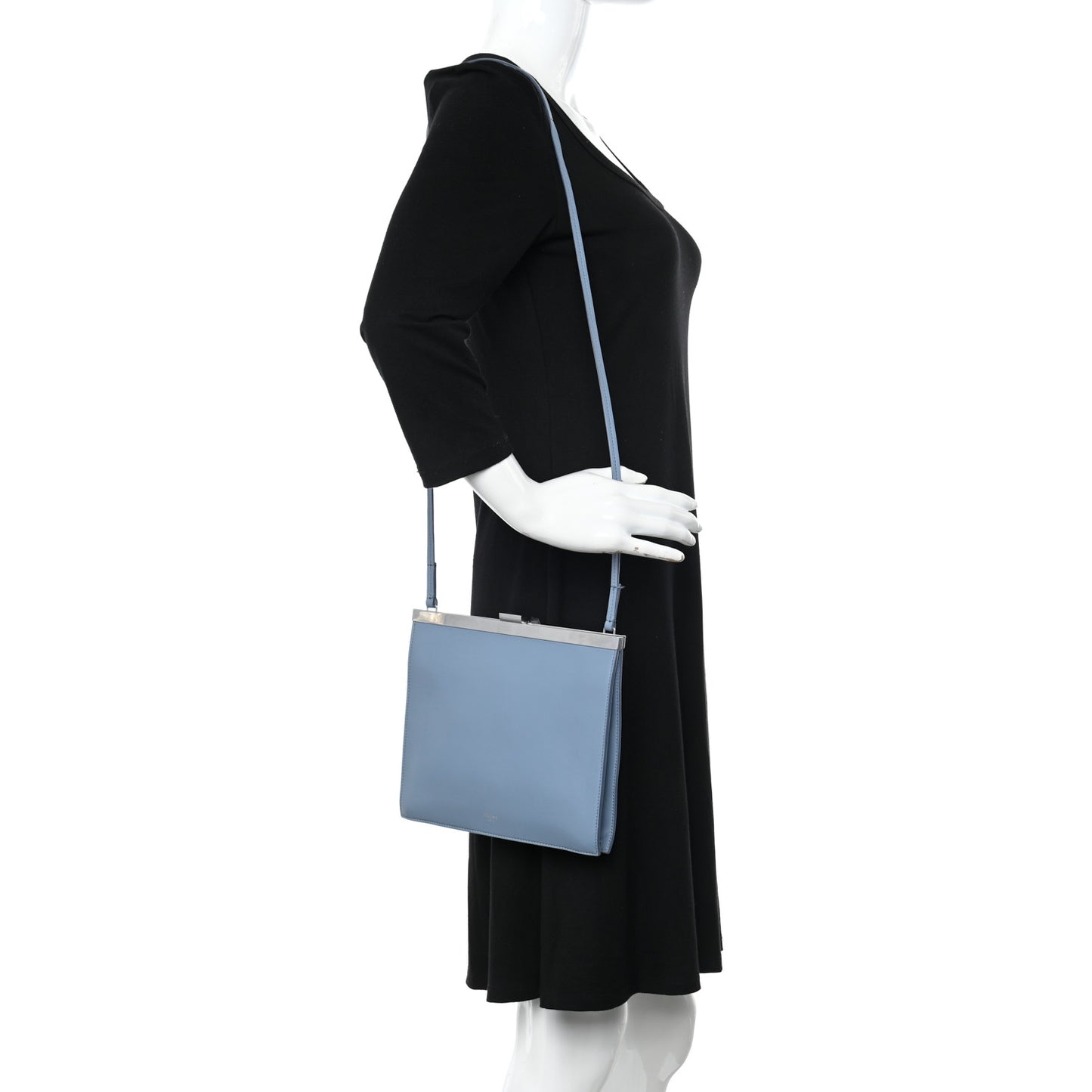 Smooth Calfskin Mini Clasp Bag Medium Blue