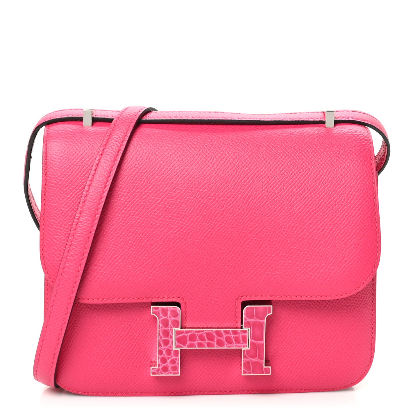 Epsom Shiny Alligator Constance 18 Rose Mexico