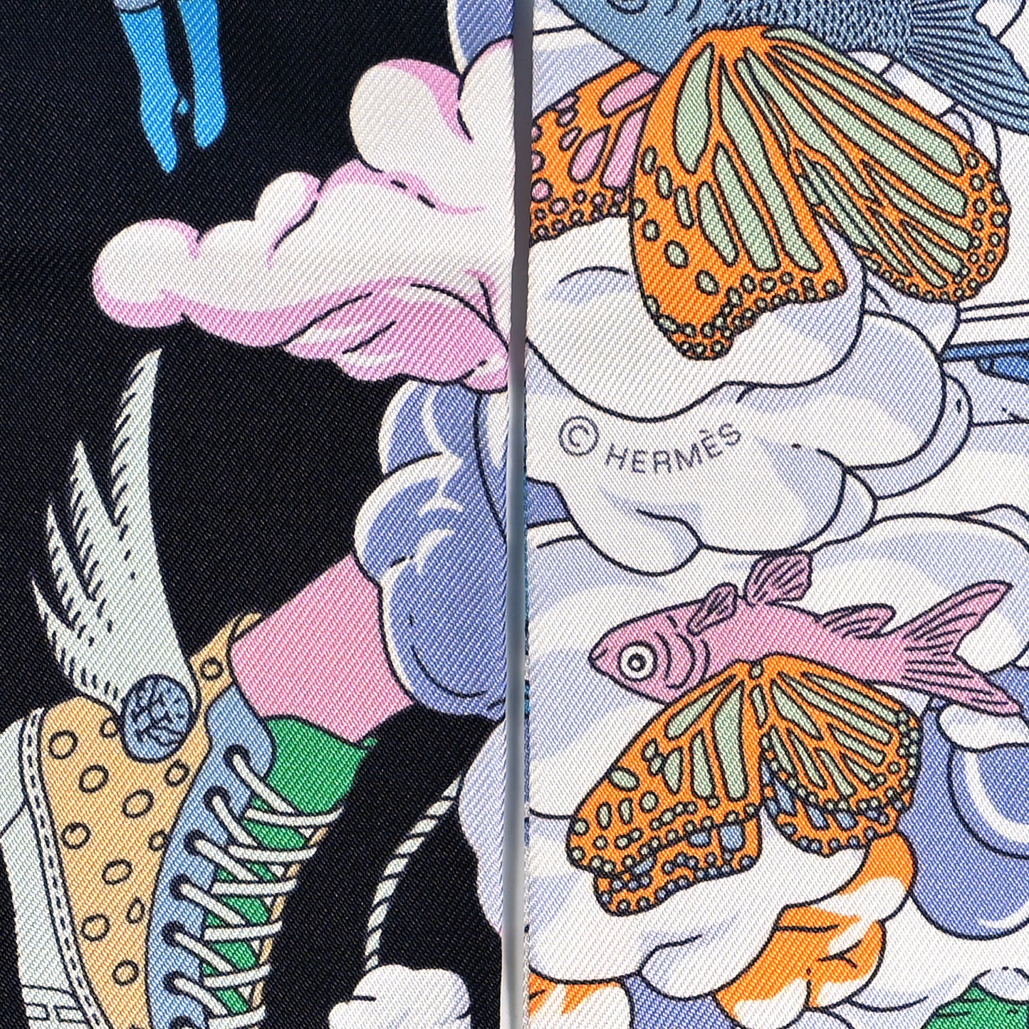 Silk Sur Mon Nuage Twilly Bleu Black Mauve