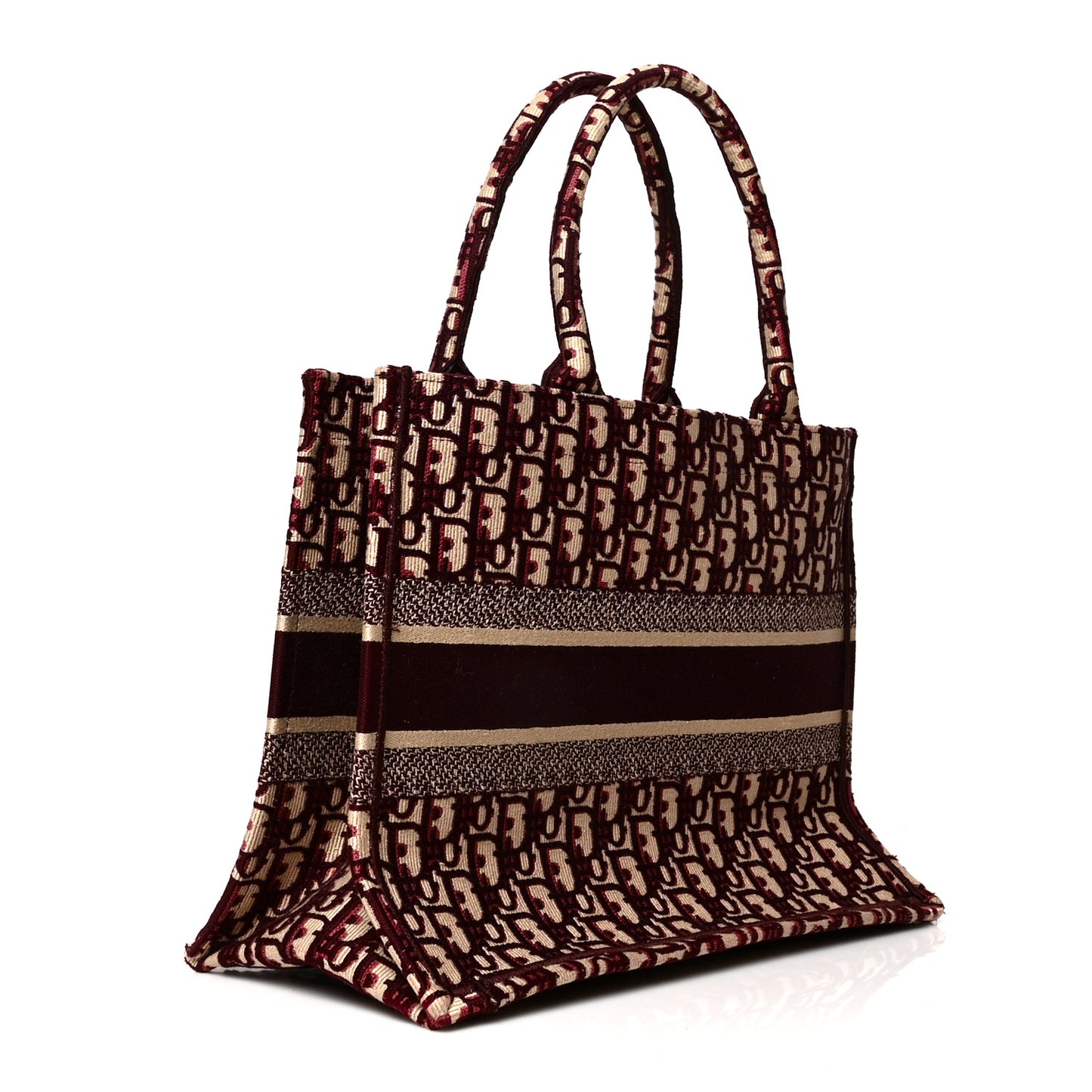 Oblique Medium Book Tote Burgundy Multicolor