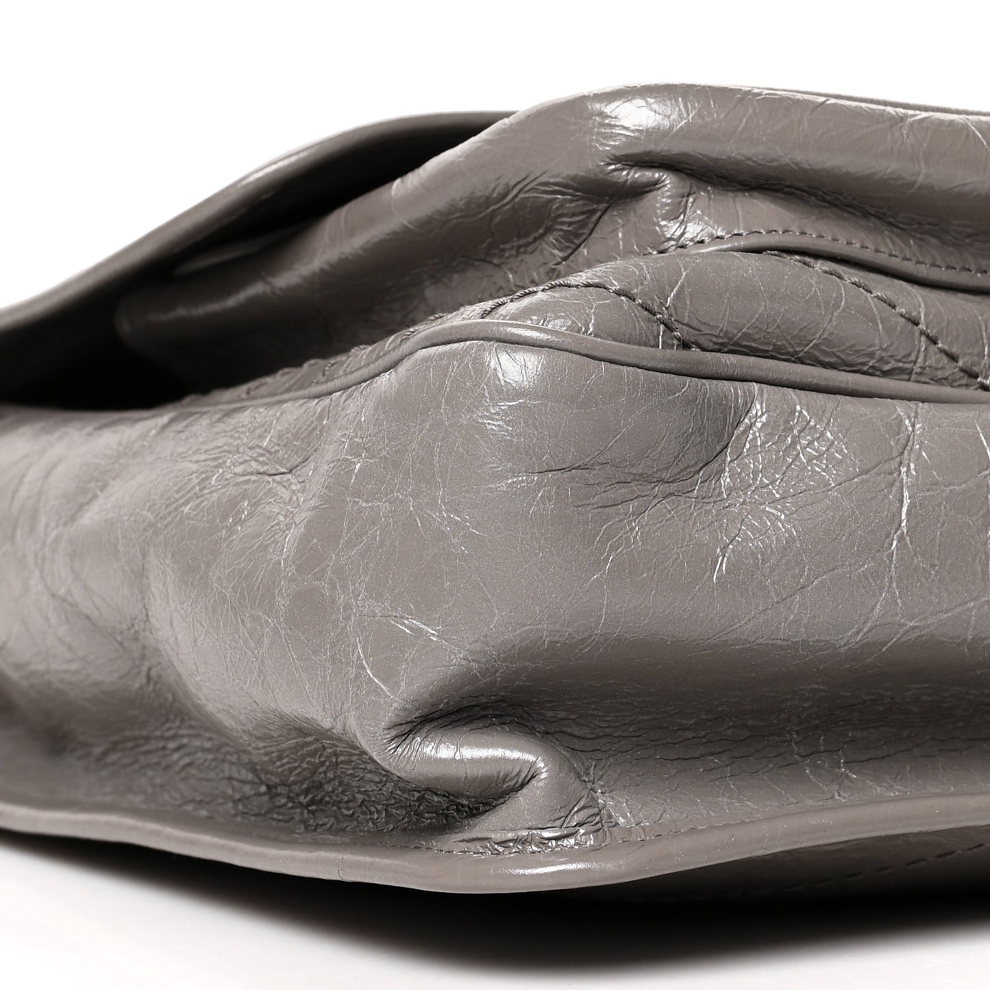 Crinkled Calfskin Matelasse Monogram Large Niki Chain Satchel Fog