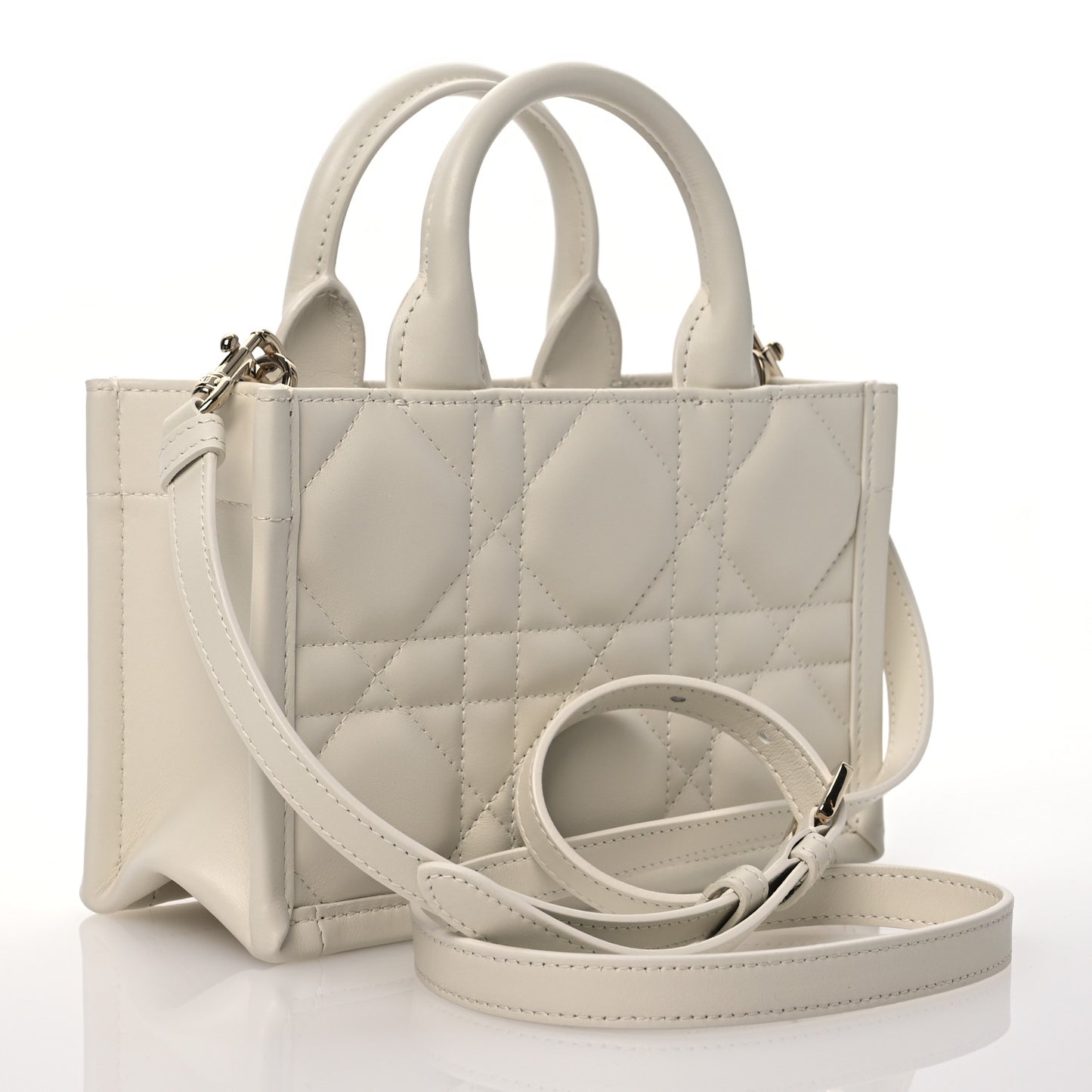 Calfskin Macrocannage Mini Book Tote Latte