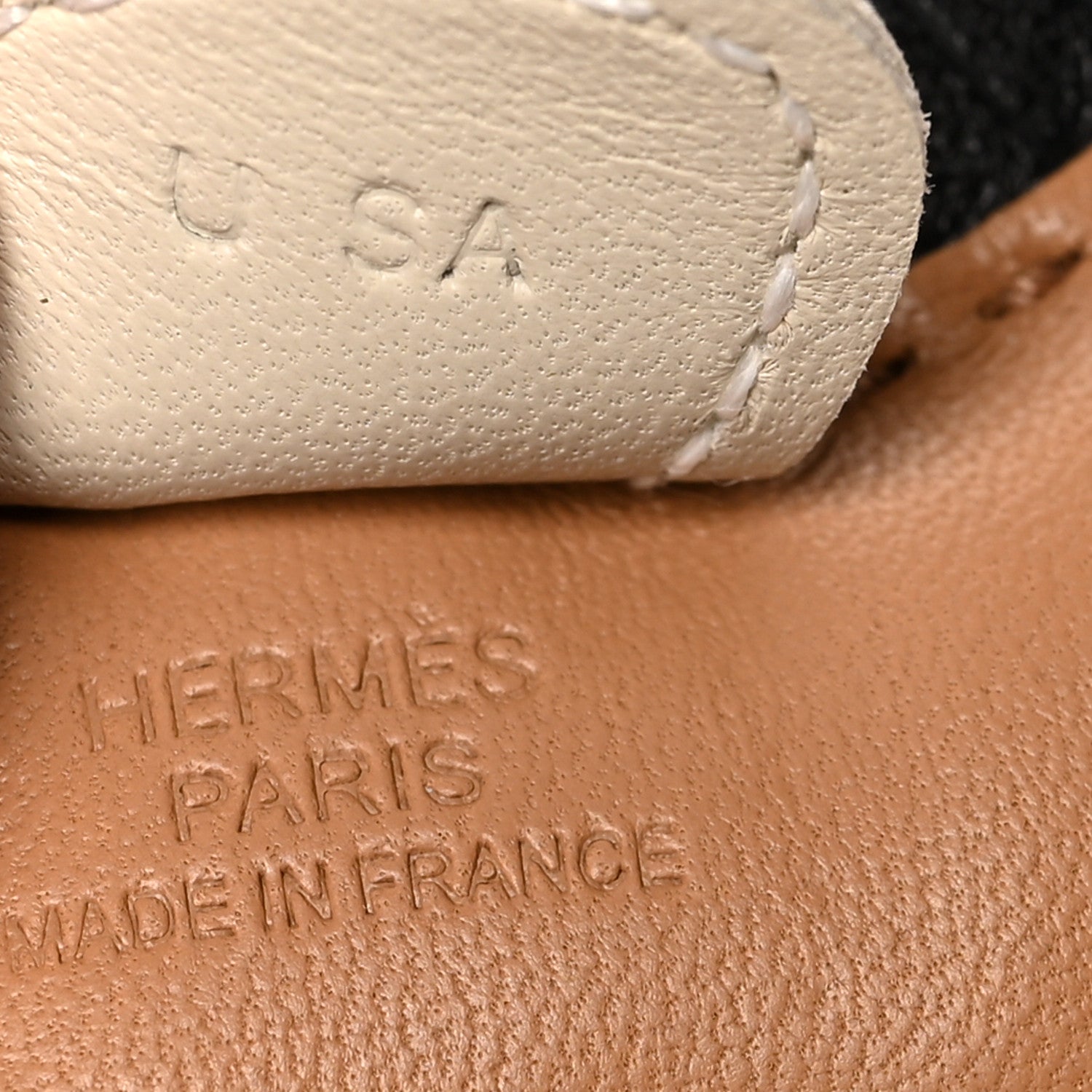 Hermes Milo Lambskin Grigri Rodeo Bag Charm PM Chai Black Craie 3 of 3