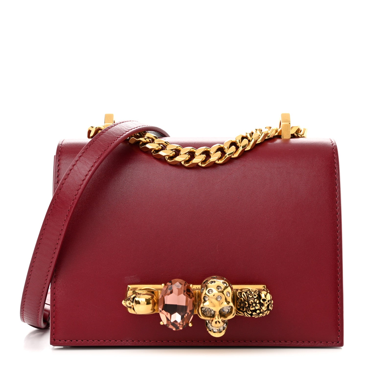Alexander McQueen Calfskin Knuckle Crossbody Red 1 of 13