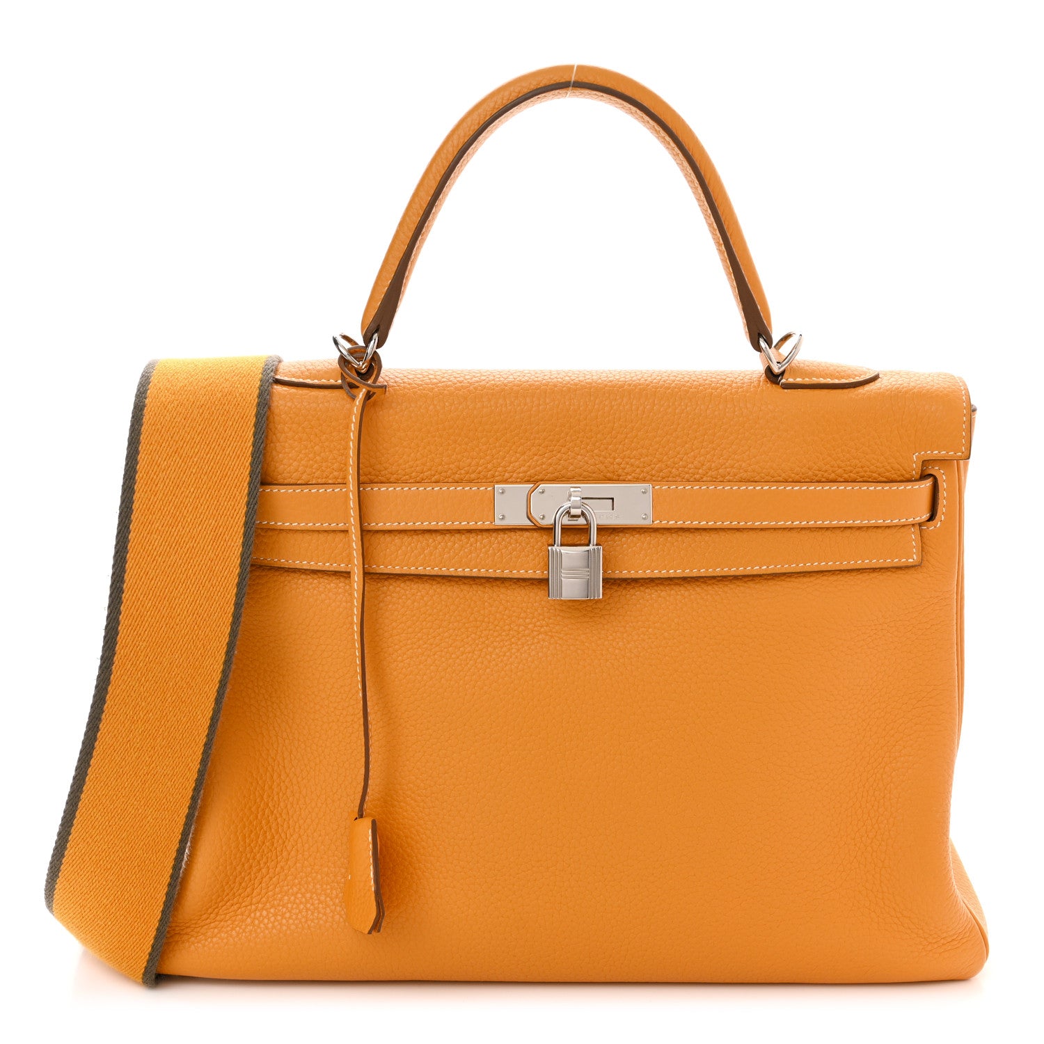 Hermes Taurillon Clemence Kelly Retourne 35 Moutarde Etain 1 of 21
