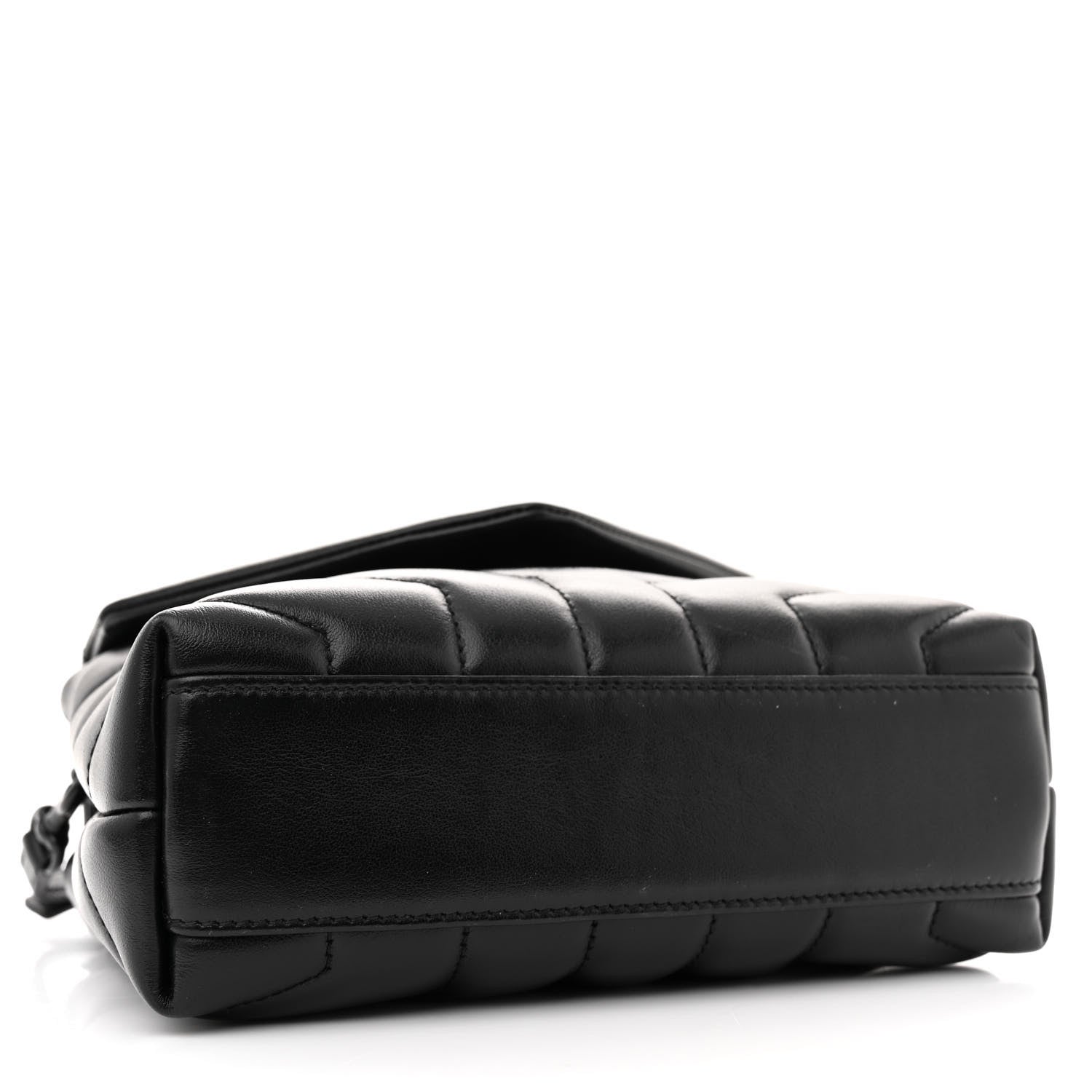 Saint Laurent Calfskin Y Quilted Monogram Monochrome Toy Loulou Crossbody Bag Black 4 of 10