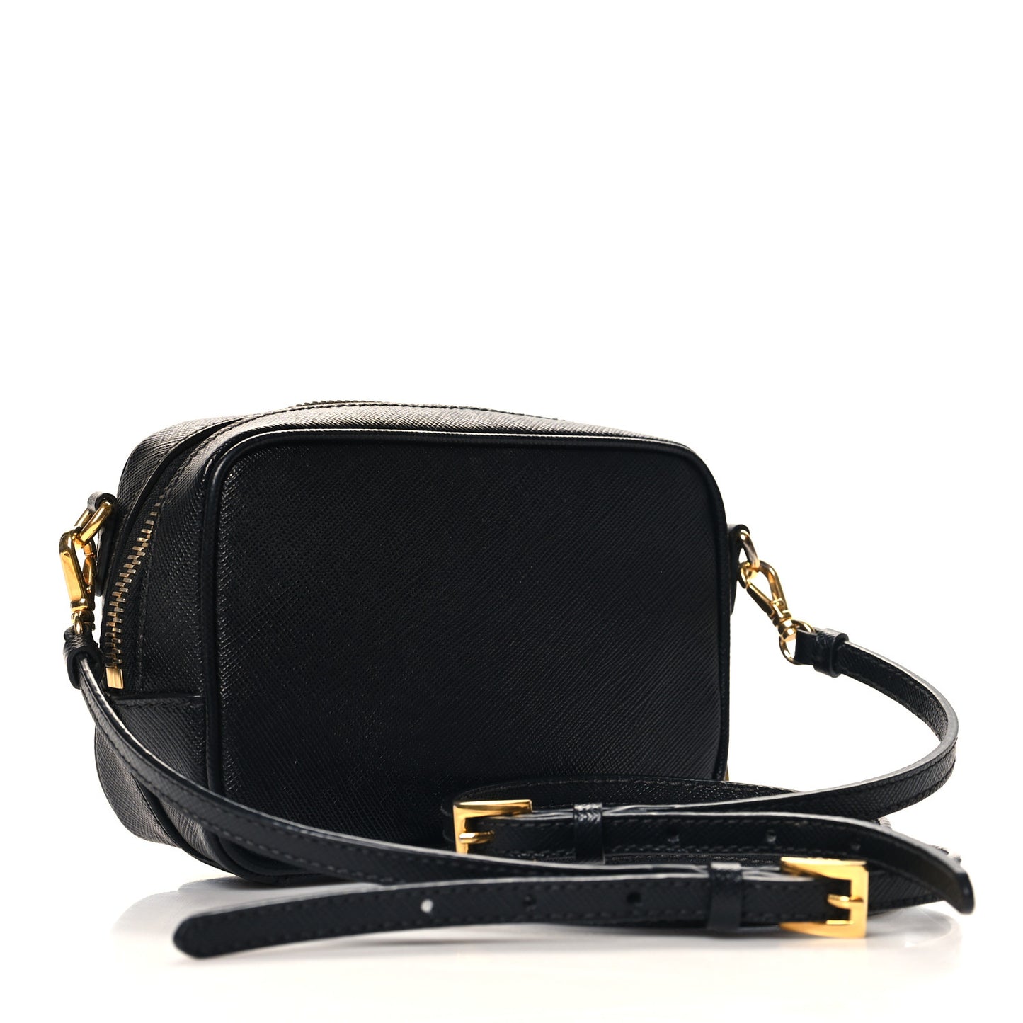 Saffiano Mini Camera Crossbody Bag Black