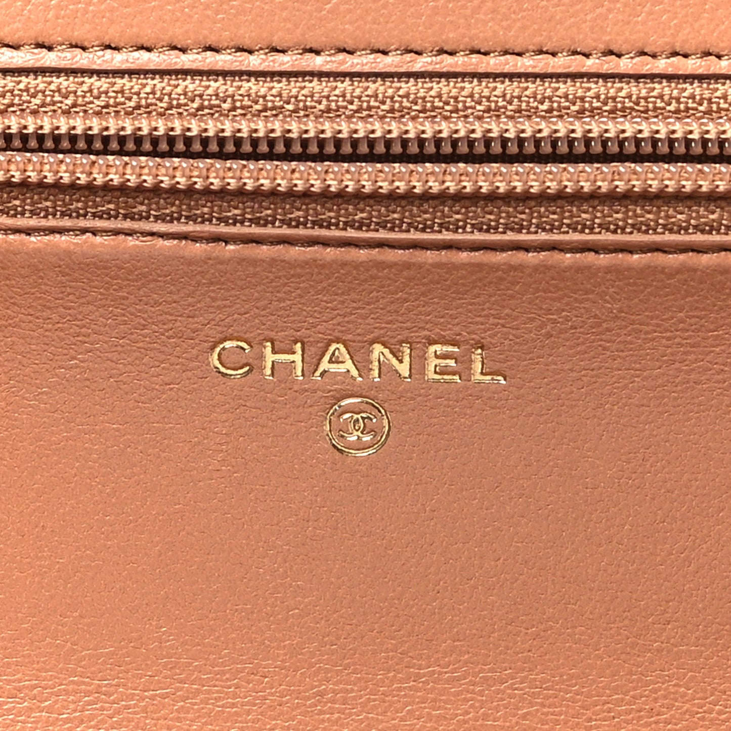 Lambskin Quilted Chanel 19 Wallet On Chain WOC Brown