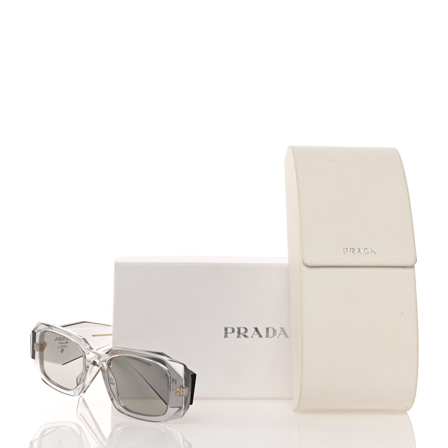 Prada Acetate Symbole Sunglasses SPR 17W Transparent Gold 2 of 8