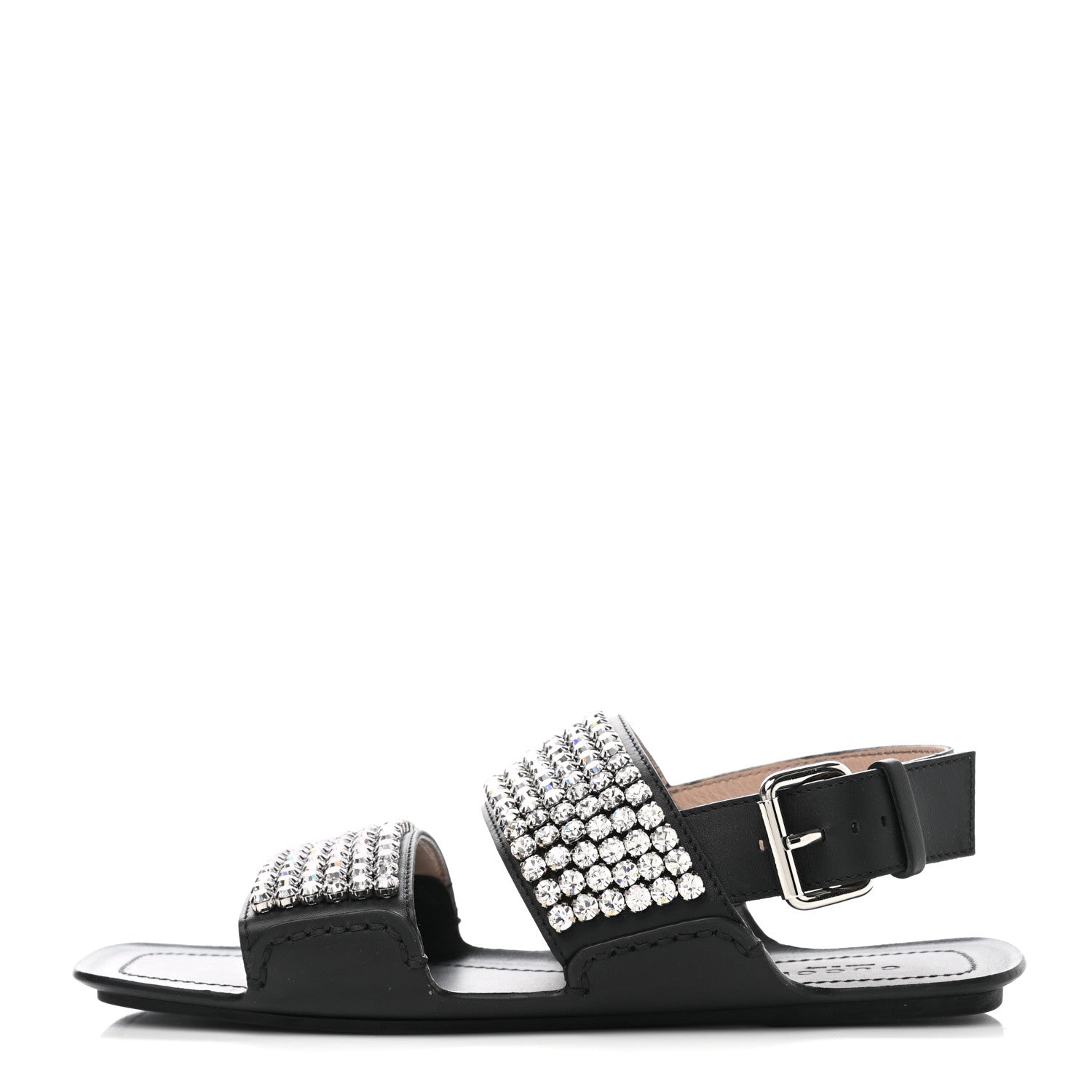 Gucci Napa Crystal Sandal 37 Black 1 of 8