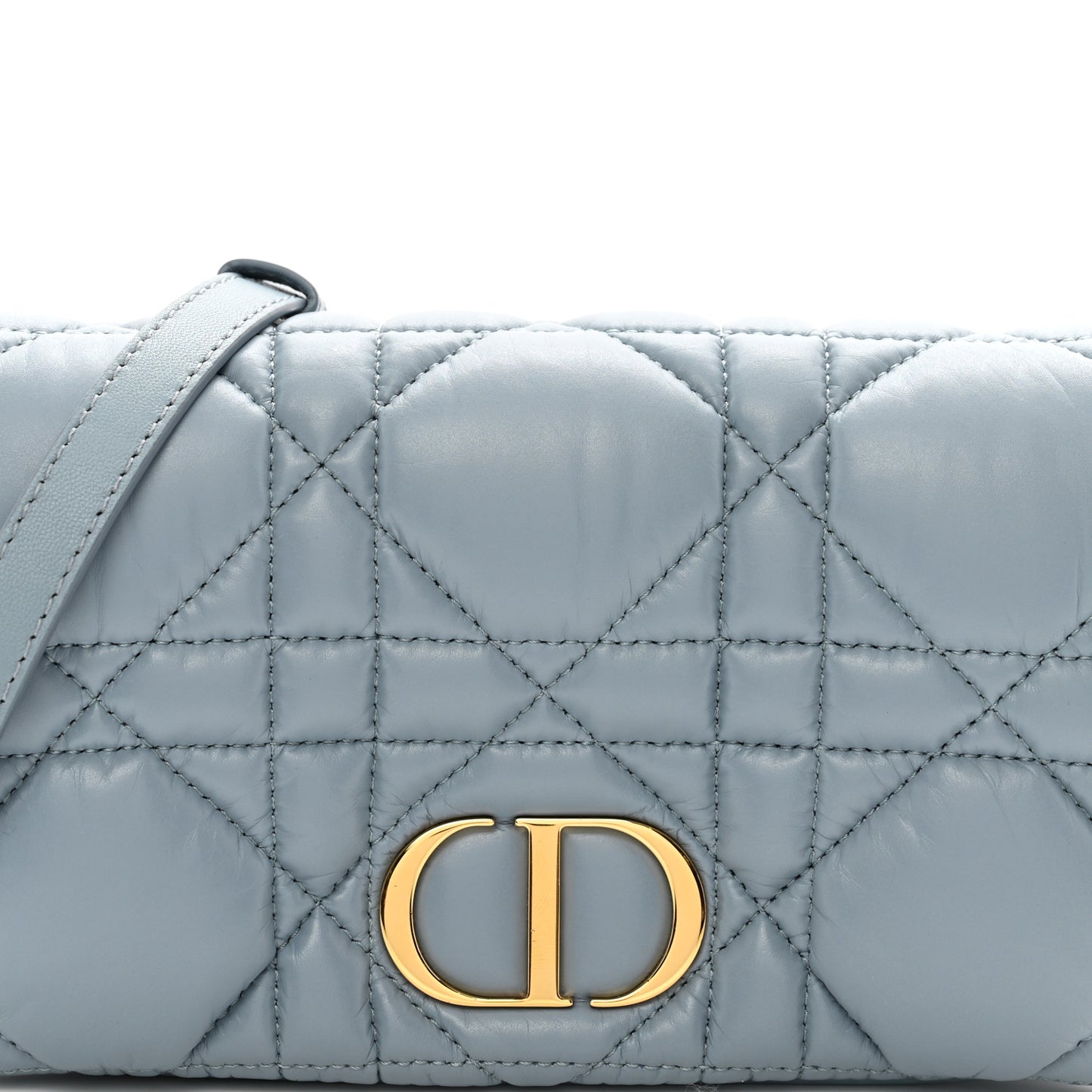 Calfskin Macrocannage Mini Caro Bag Cloud Blue