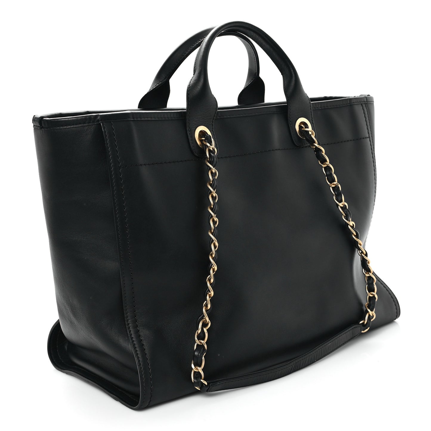 Calfskin Medium Deauville Tote Black