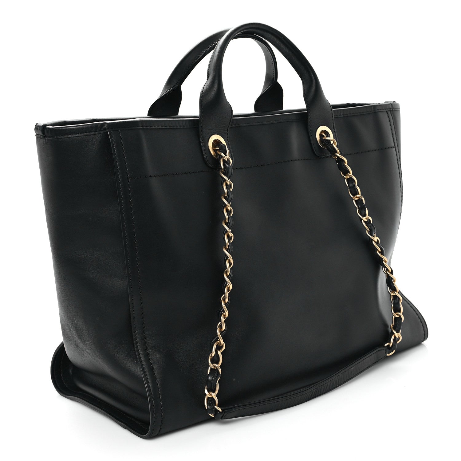 Chanel Calfskin Medium Deauville Tote Black 3 of 13
