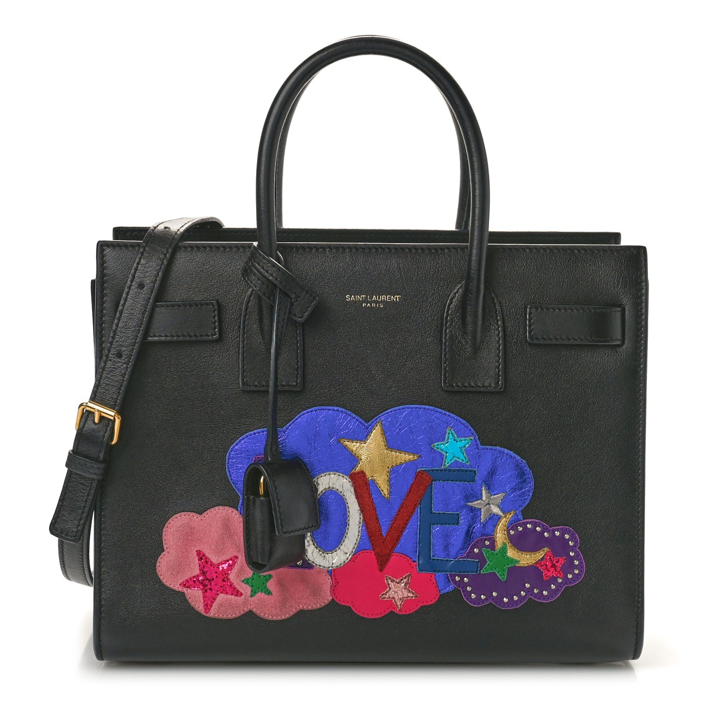 Calfskin Love Patchwork Baby Sac De Jour Black