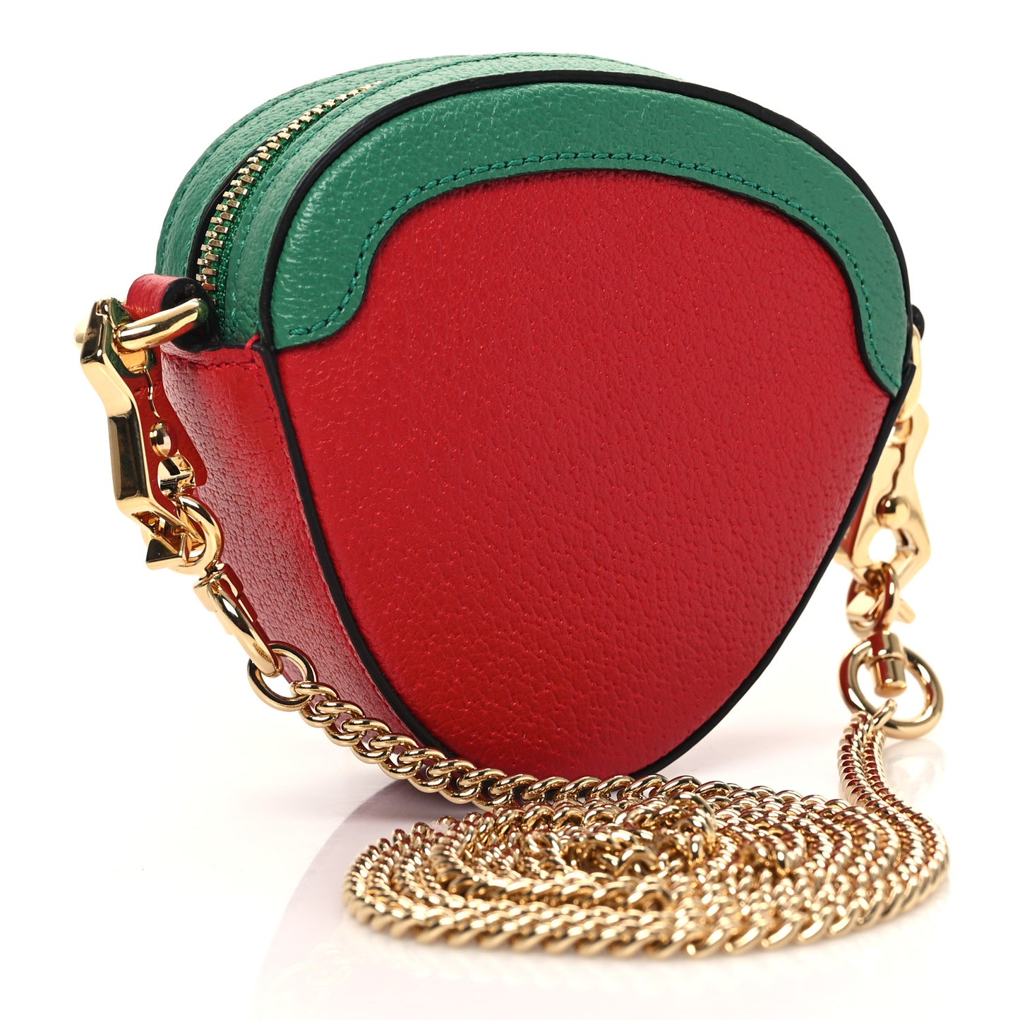 Textured Dollar Calfskin Retro Interlocking G Fruttini Strawberry Mini Crossbody Lobster Red Black New Acero