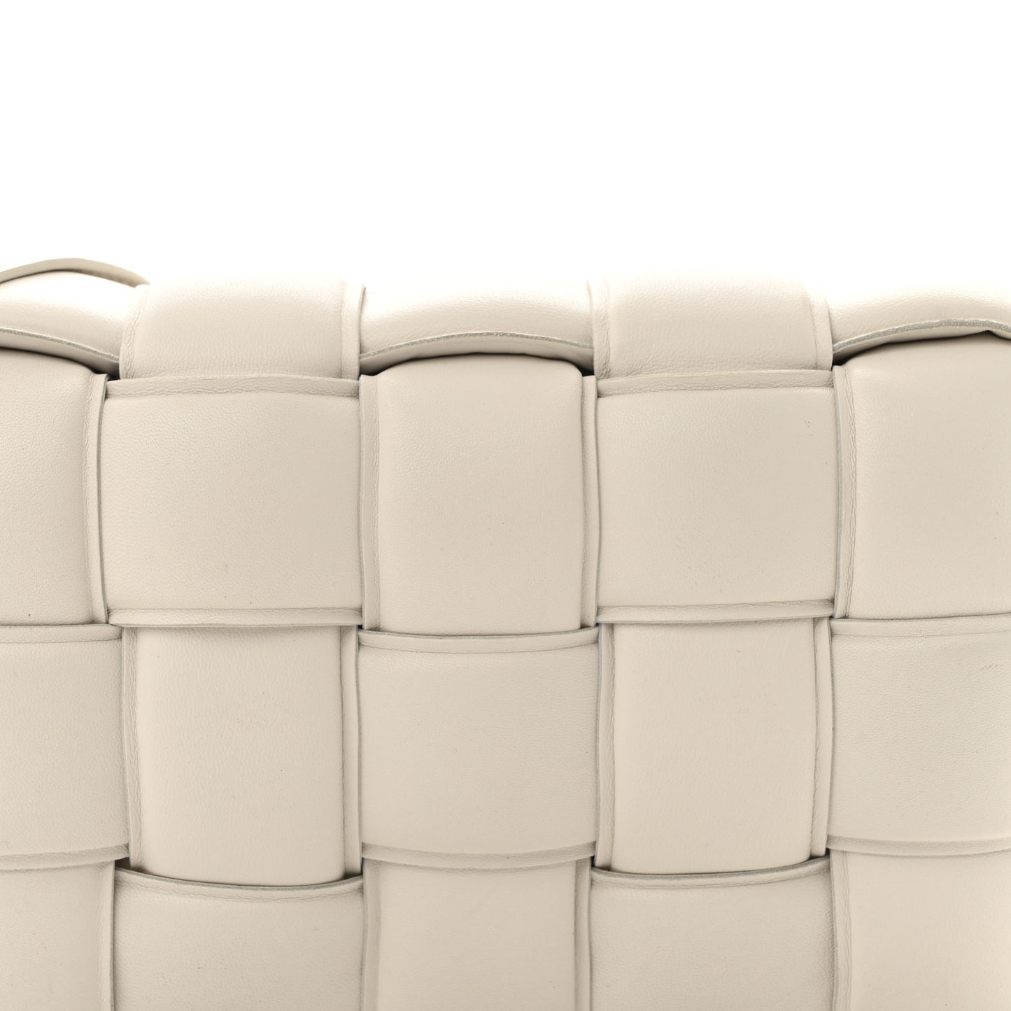 Nappa Maxi Intreccio Padded Cassette Crossbody Bag Chalk