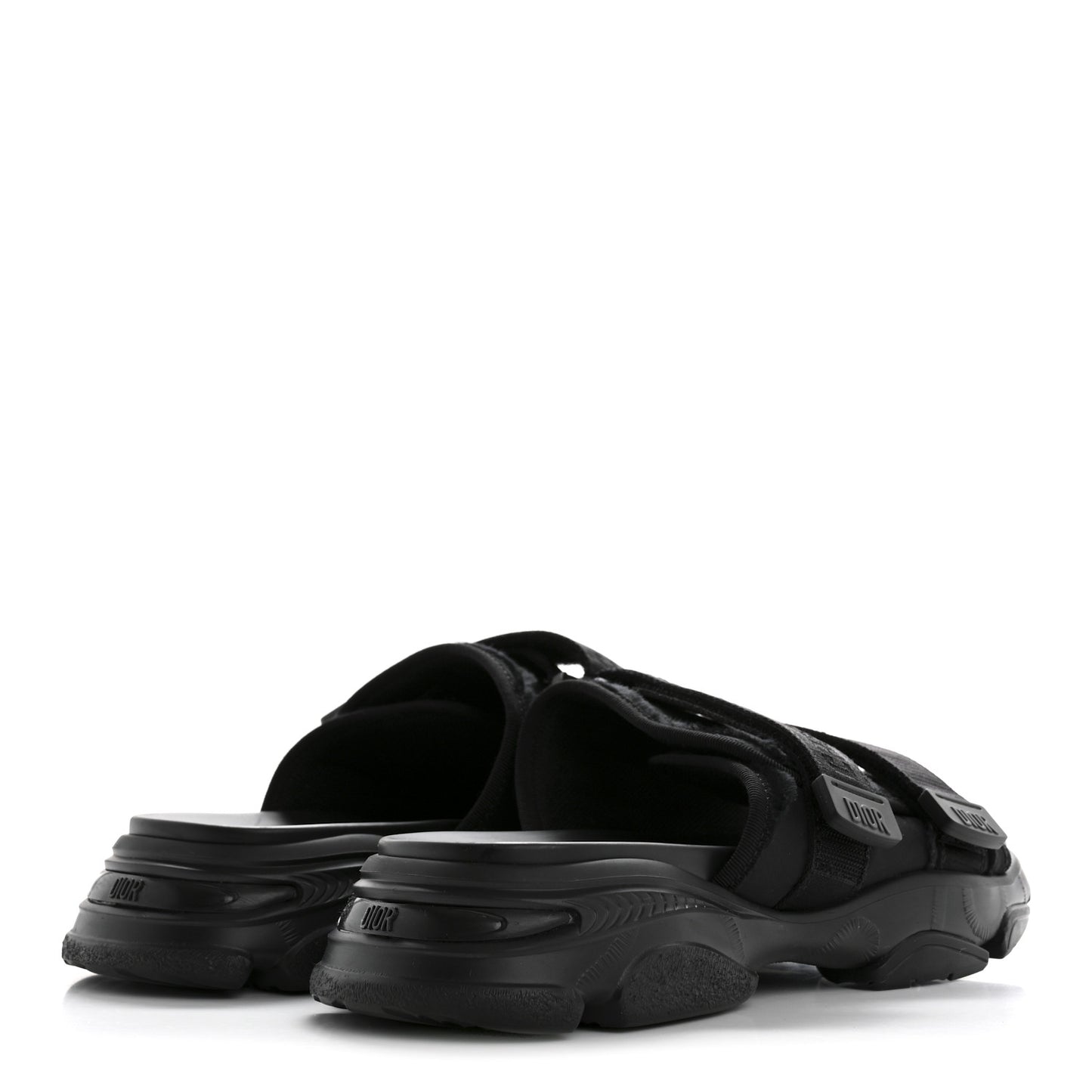 Technical Fabric Camouflage D-Wander Slide Sandals 40 Black