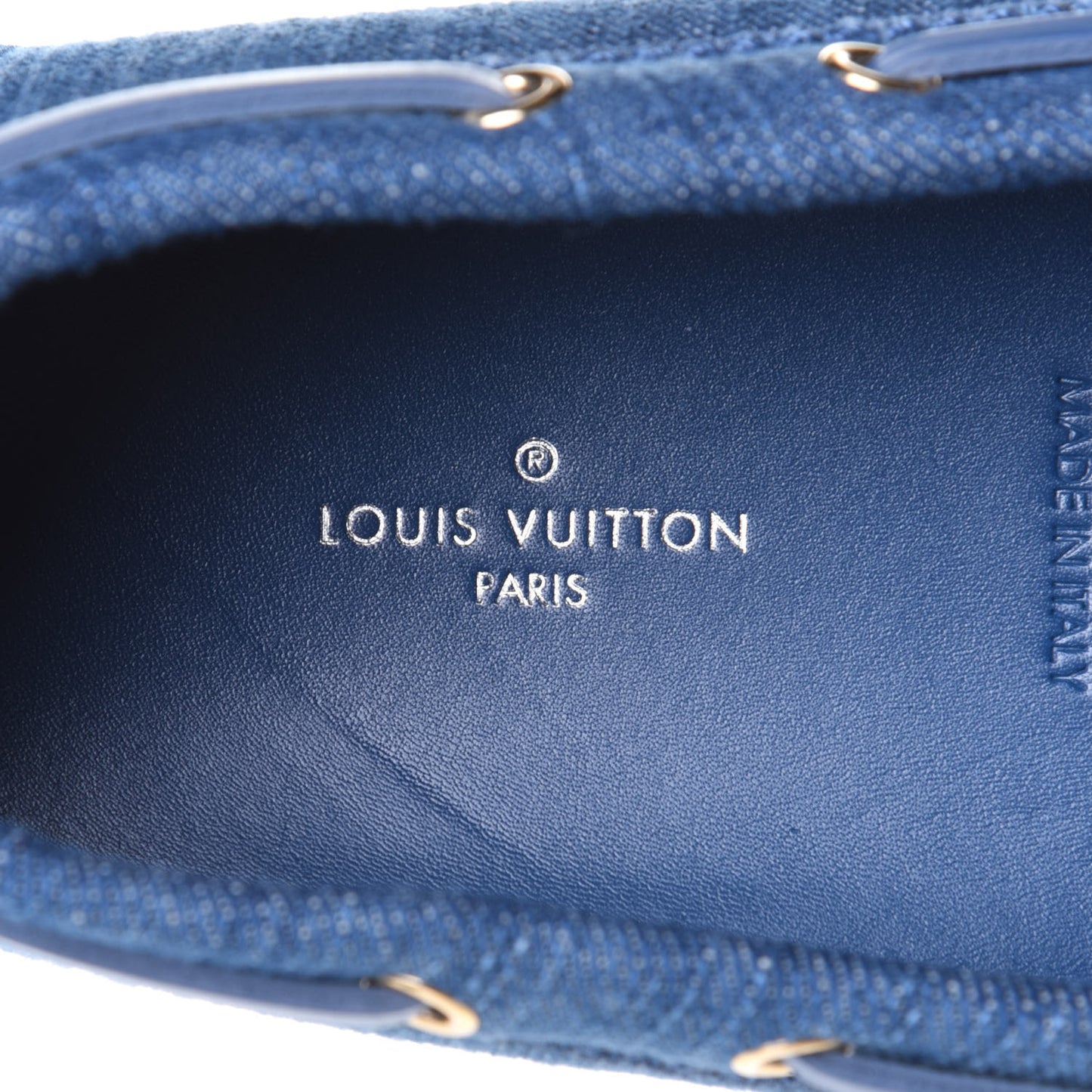 Monogram Denim Gloria Loafers 39.5 Blue