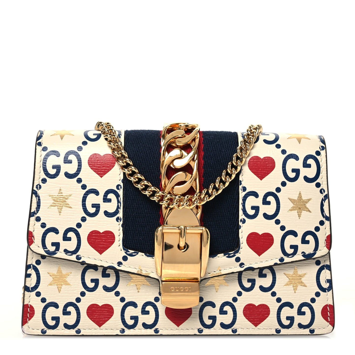 Textured Calfskin Valentine's Day Super Mini Sylvie Chain Shoulder Bag Ivory