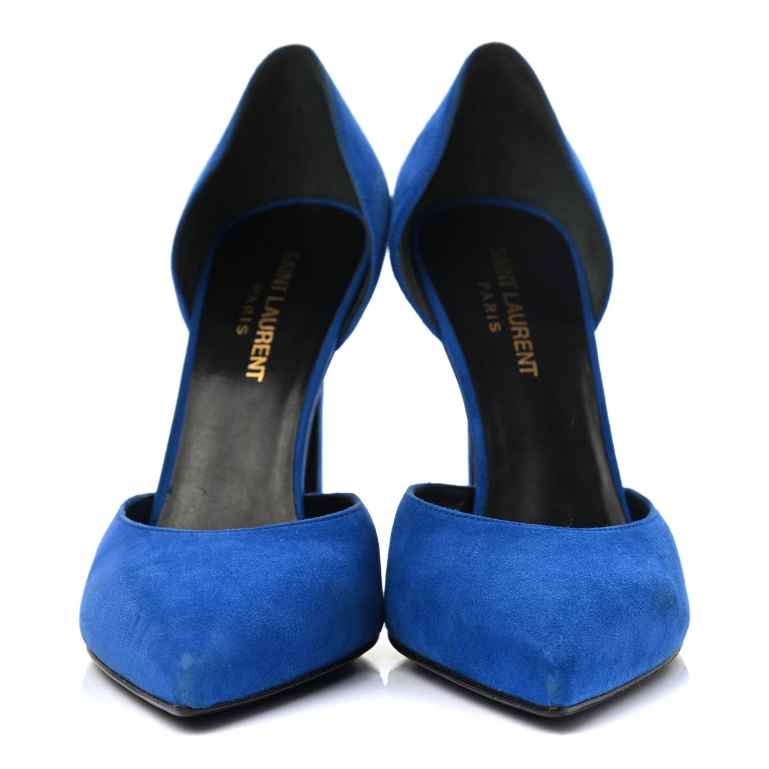 Saint Laurent Kid Scamosciato Classic Paris 80 Skinny Pumps 38.5 Blue 2 of 10