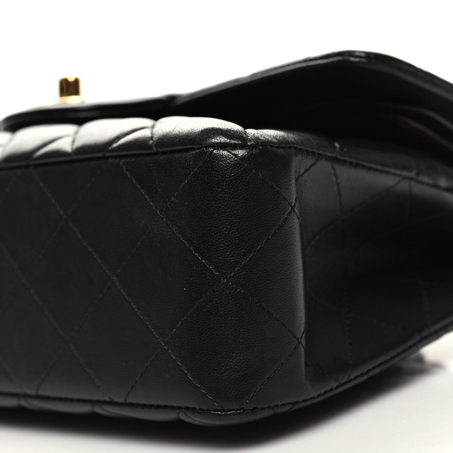 Lambskin Quilted Small Double Flap Black