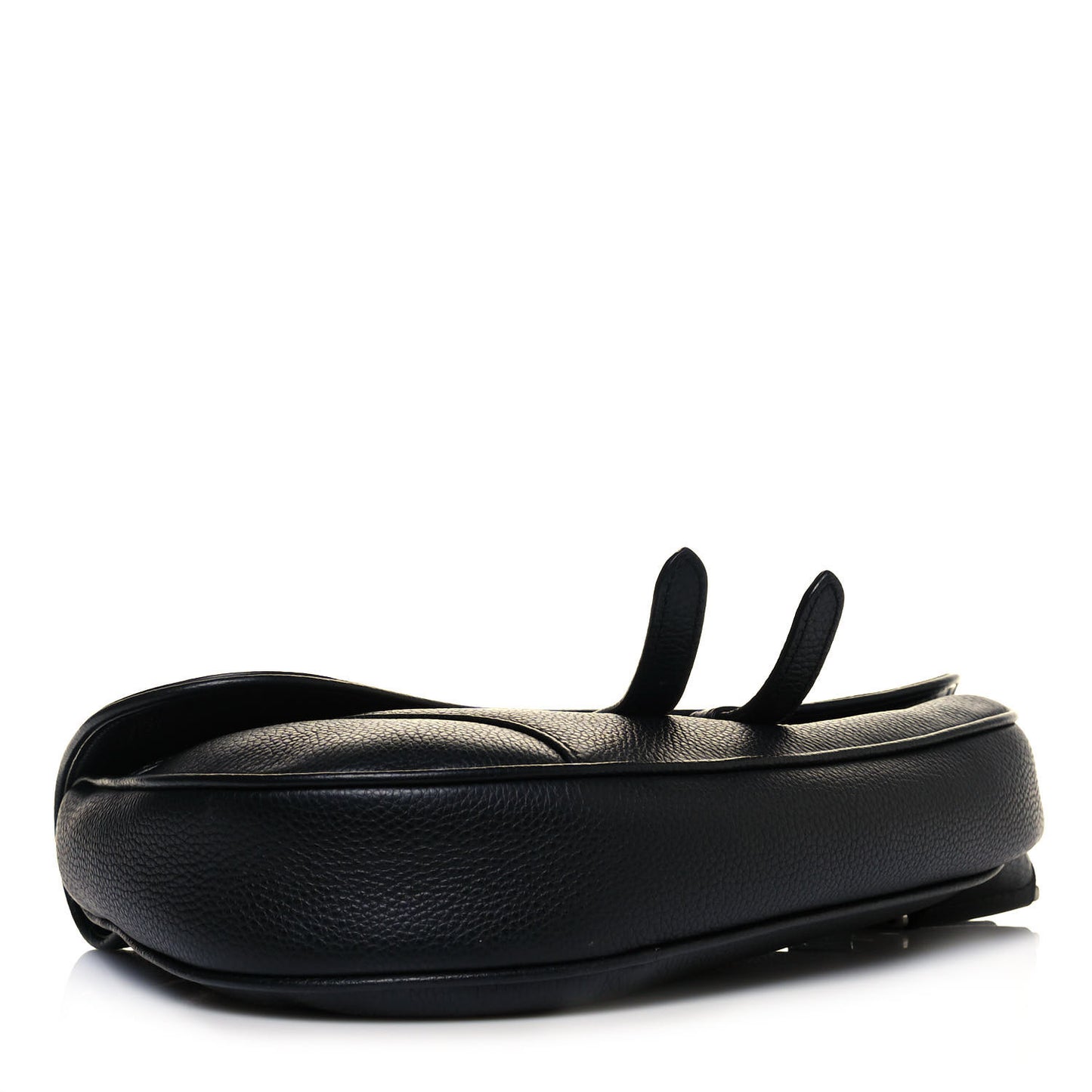 X SHAWN STUSSY Grained Calfskin Saddle Bag Black
