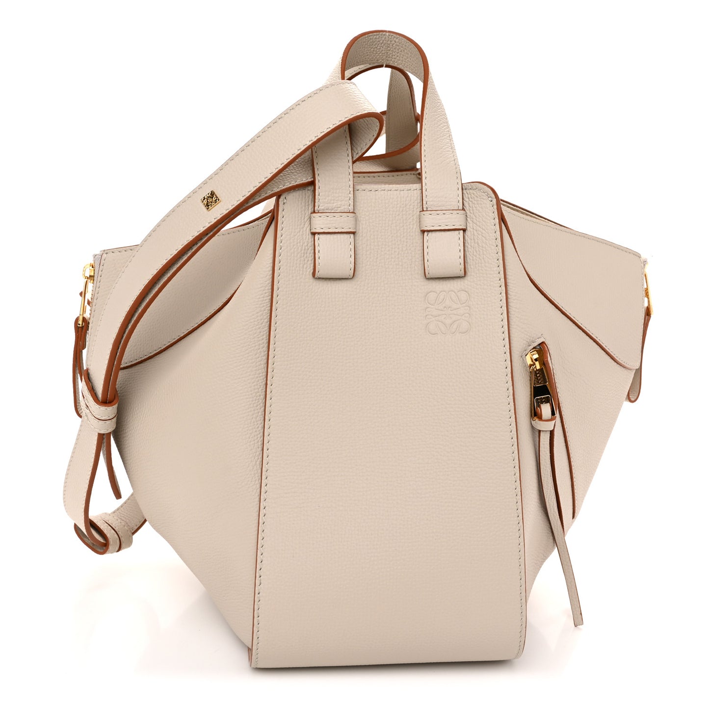 Grained Calfskin Small Hammock Shoulder Bag Light Ghost