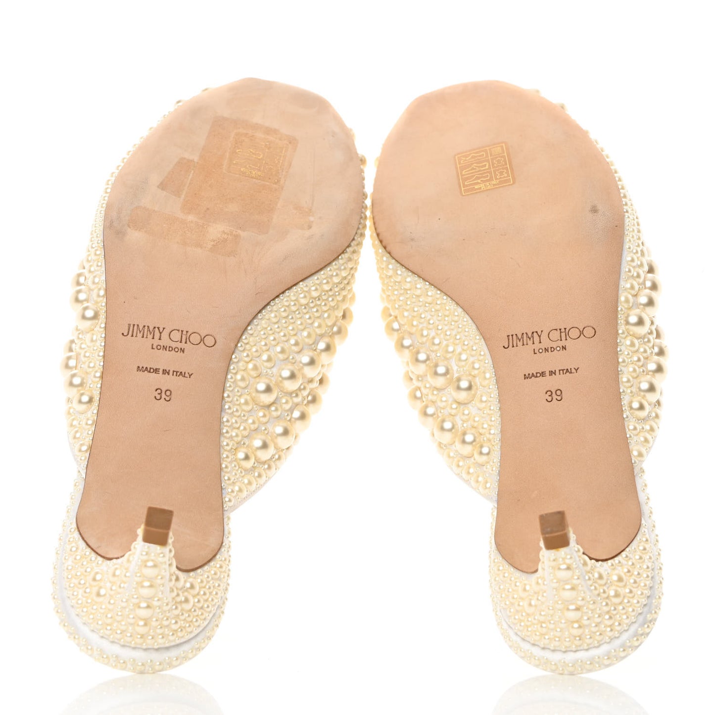 Satin Samantha Pearl Mules 39 White