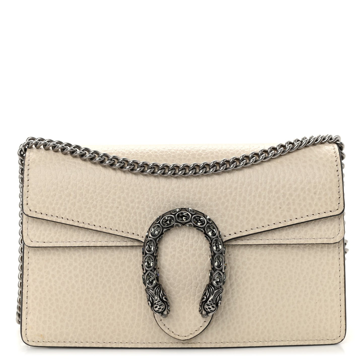 Dollar Calfskin Crystal Super Mini Dionysus Shoulder Bag Mystic White Black Diamond