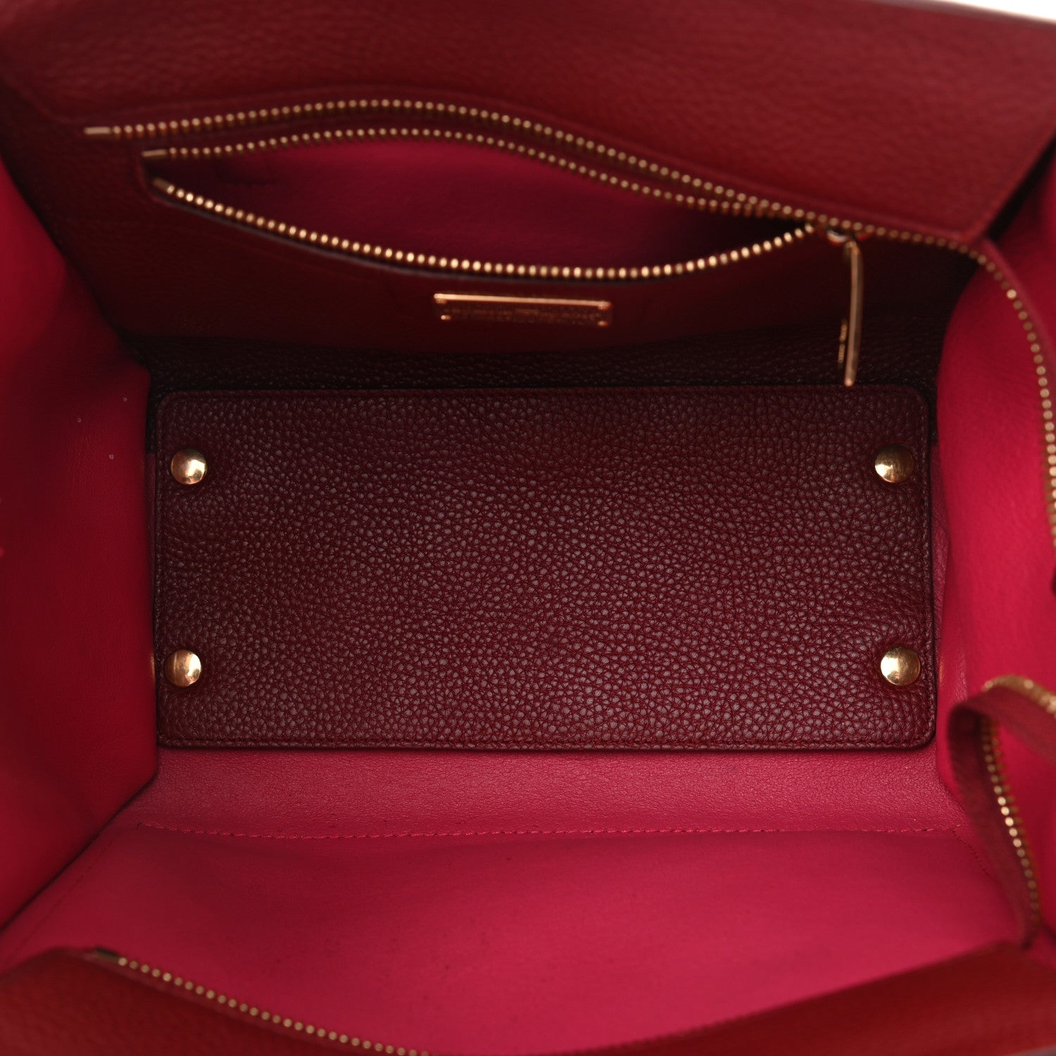 Salvatore Ferragamo Hammered Calfskin Double Handle Small Amy Tote Red 5 of 9