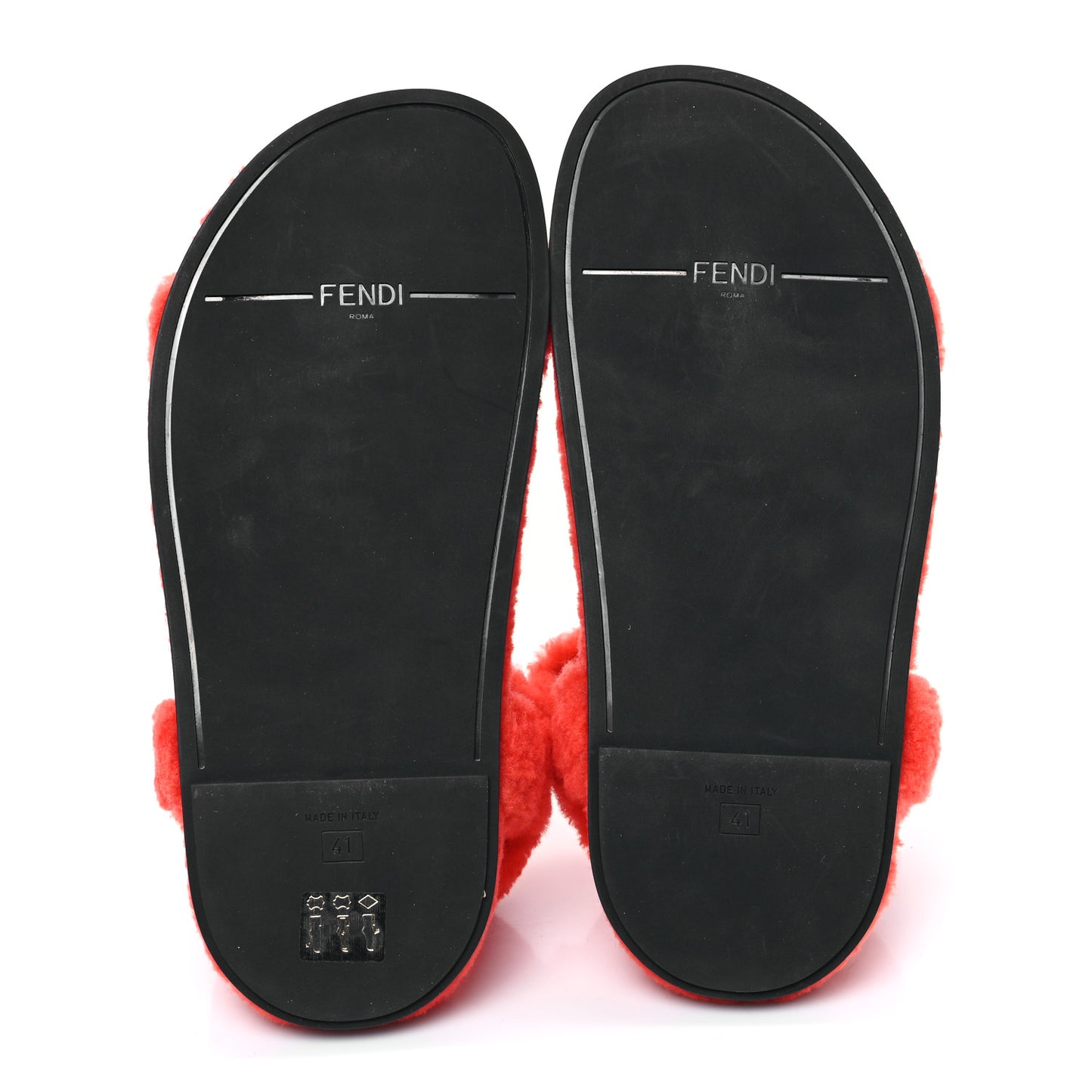 Shearling FF Fendi Feel Sandals 41 Georgia Georgia Scuro
