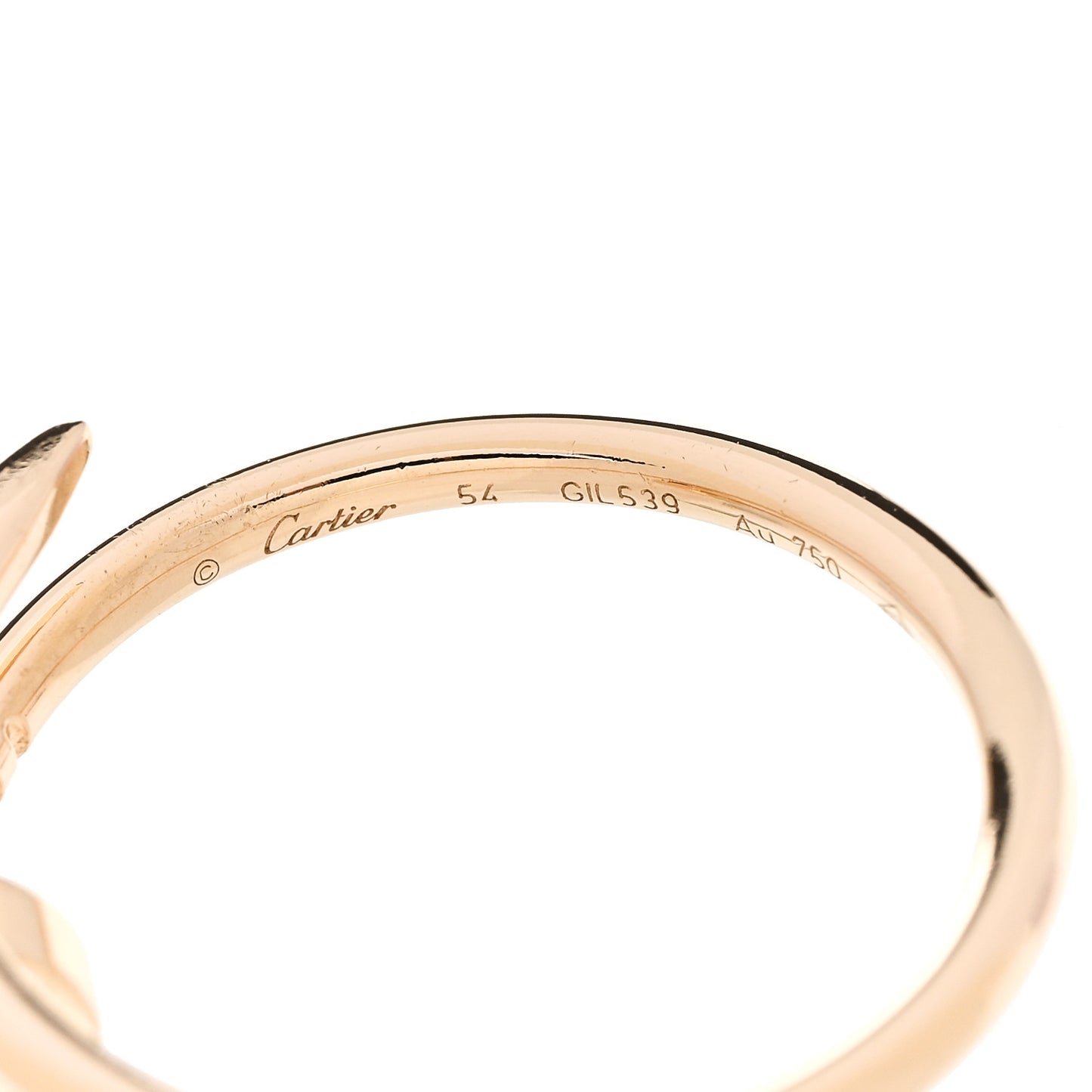 18K Yellow Gold Small Juste Un Clou Ring 54 6.75