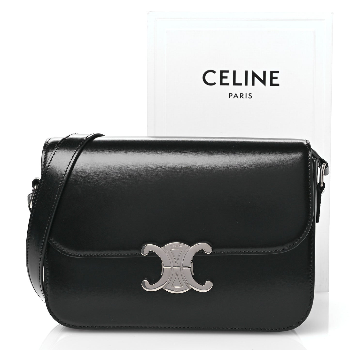 Shiny Calfskin Medium Triomphe Black