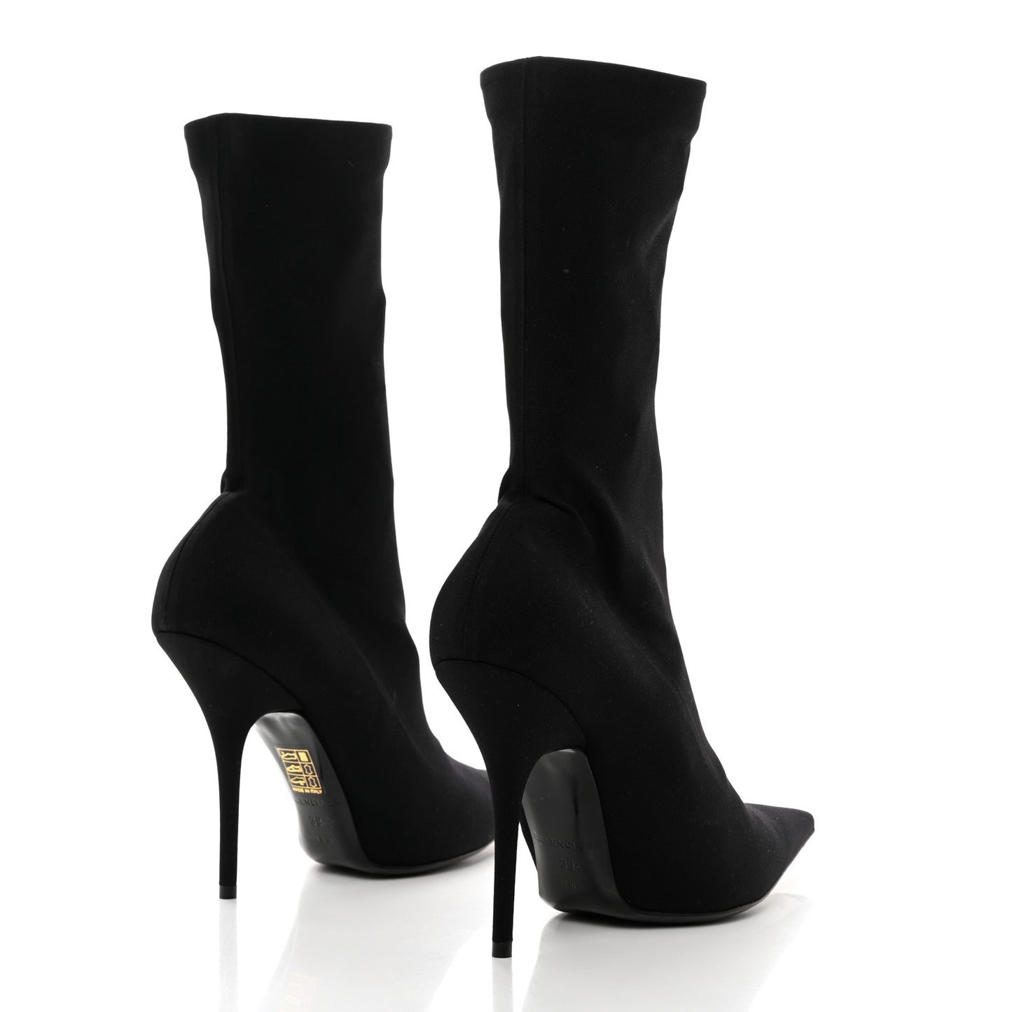 Jersey Crepe Round Toe Knife Booties 39 Black