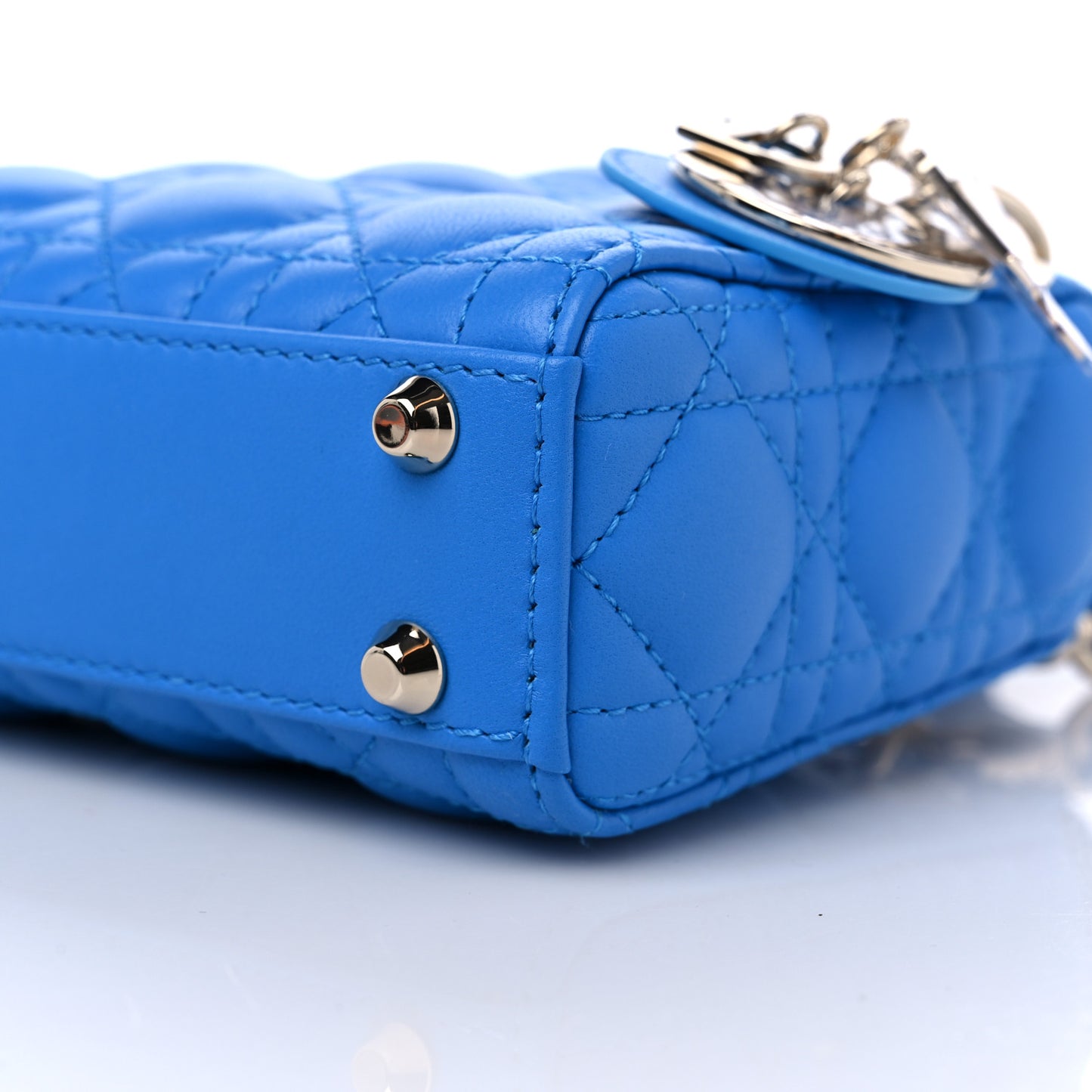 Lambskin Cannage Micro Lady Dior Blue