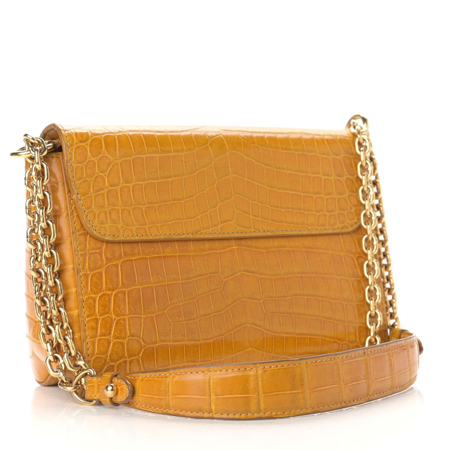 Crocodile Twist Shoulder Bag MM Jaune D'or