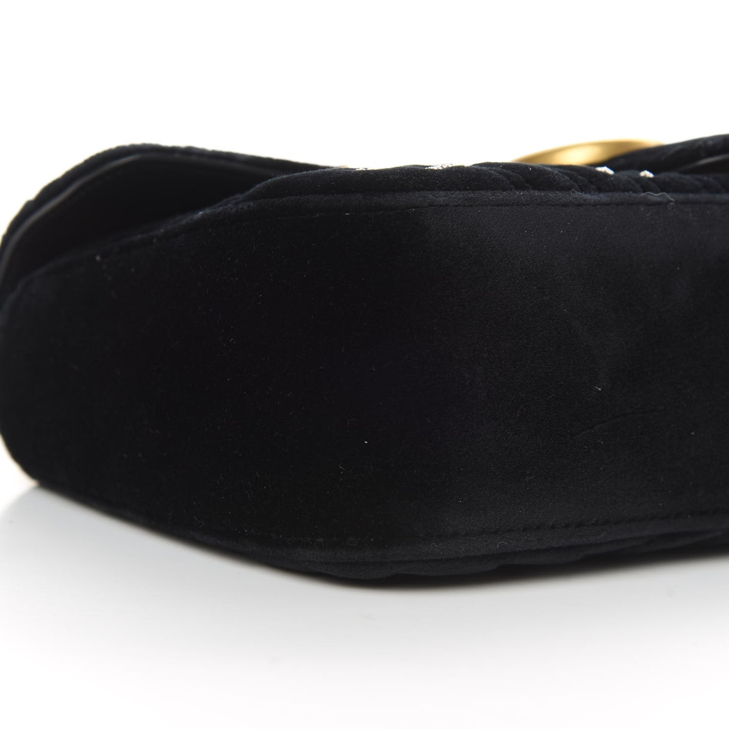 Velvet Matelasse Marquise Crystals Embroidered Small GG Marmont Shoulder Bag Black