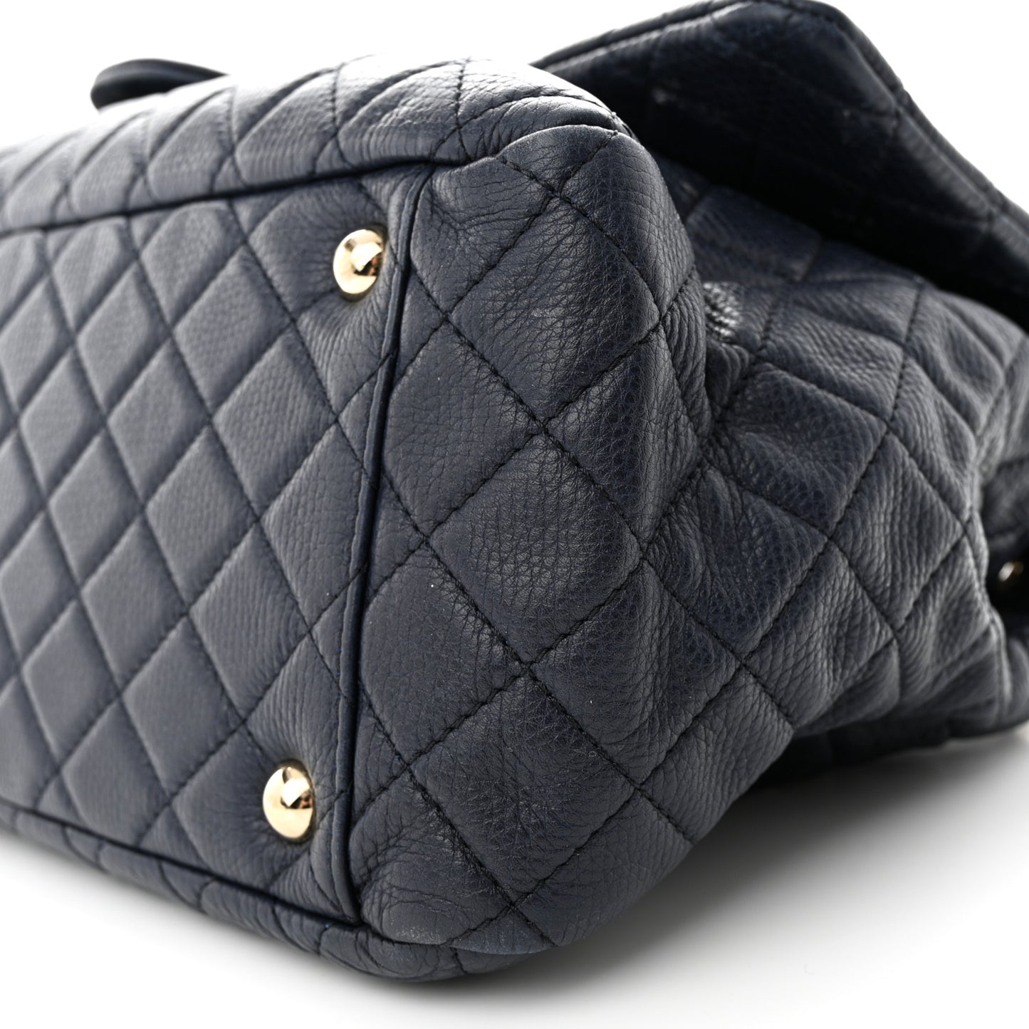 Calfskin Quilted XXL Travel Flap Bag Navy
