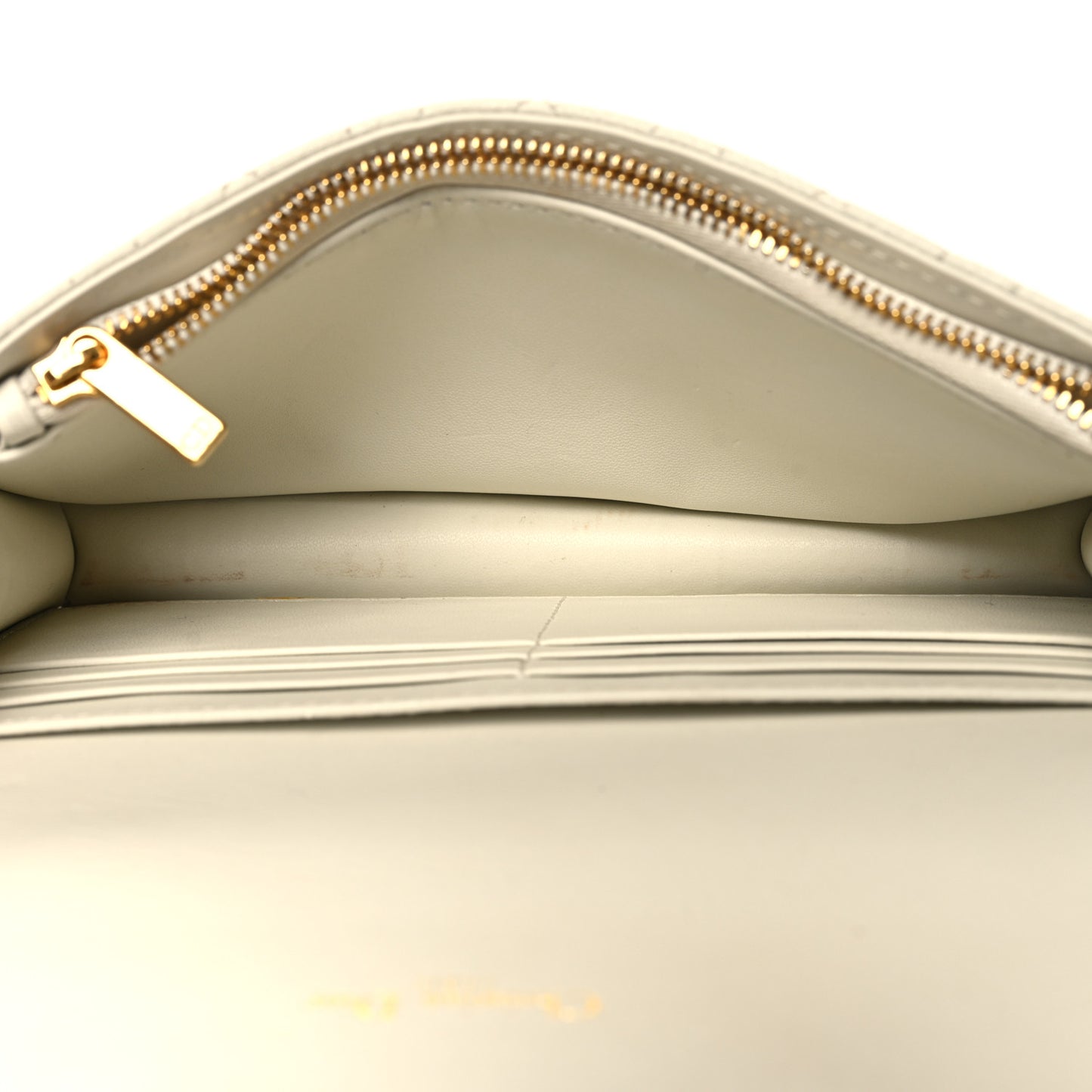 Supple Calfskin Caro Pouch with Chain Latte