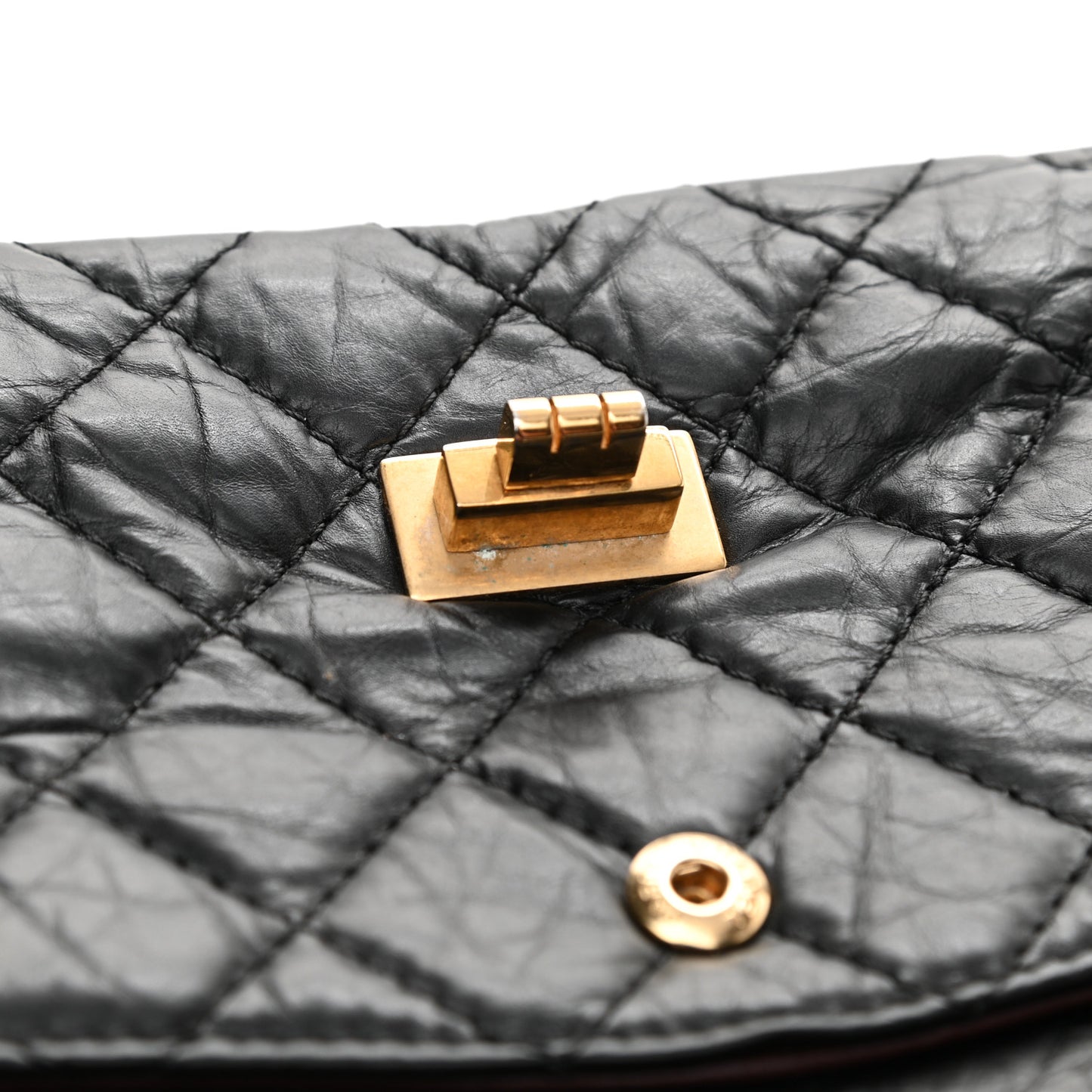 Aged Calfskin Quilted 2.55 Reissue 226 Flap Black