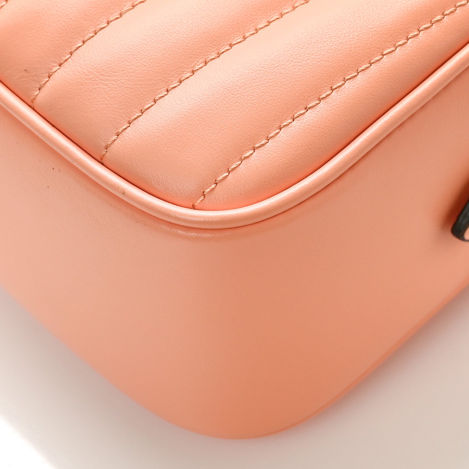 Gucci Calfskin Vertical Ring Matelasse Small GG Marmont Chain Shoulder Bag Peachy Chic 8 of 8