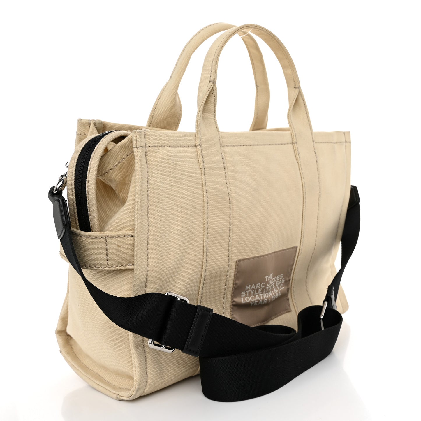 Cotton Canvas Medium The Traveler Tote Bag Beige