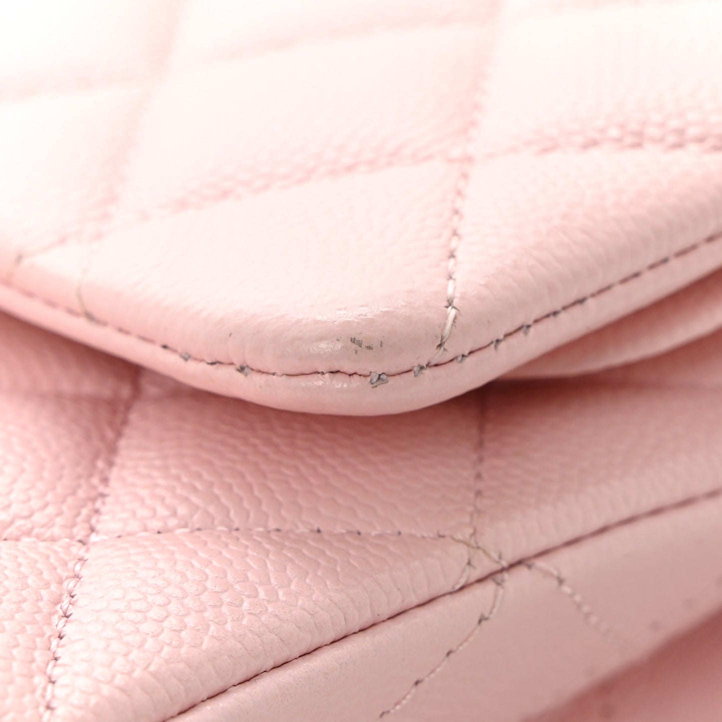 Caviar Quilted Medium Double Flap Light Pink