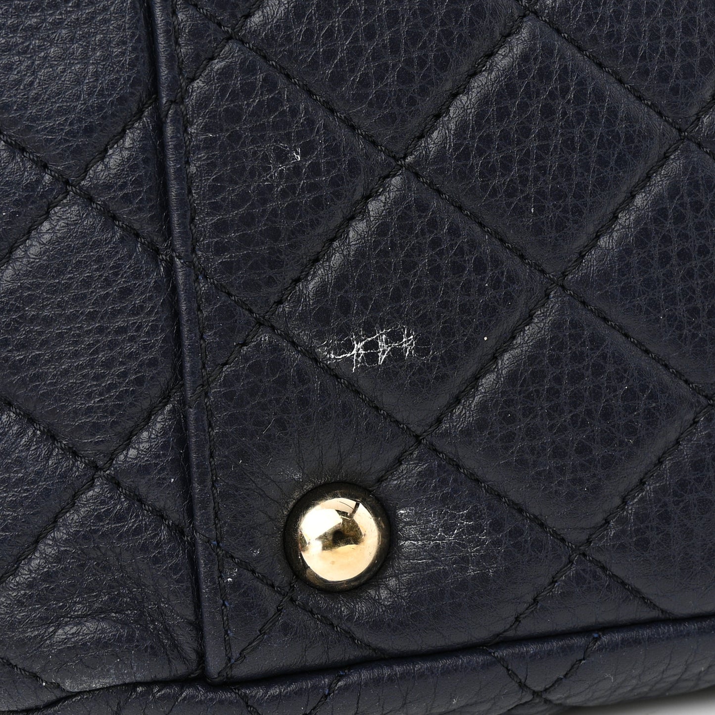 Calfskin Quilted XXL Travel Flap Bag Navy