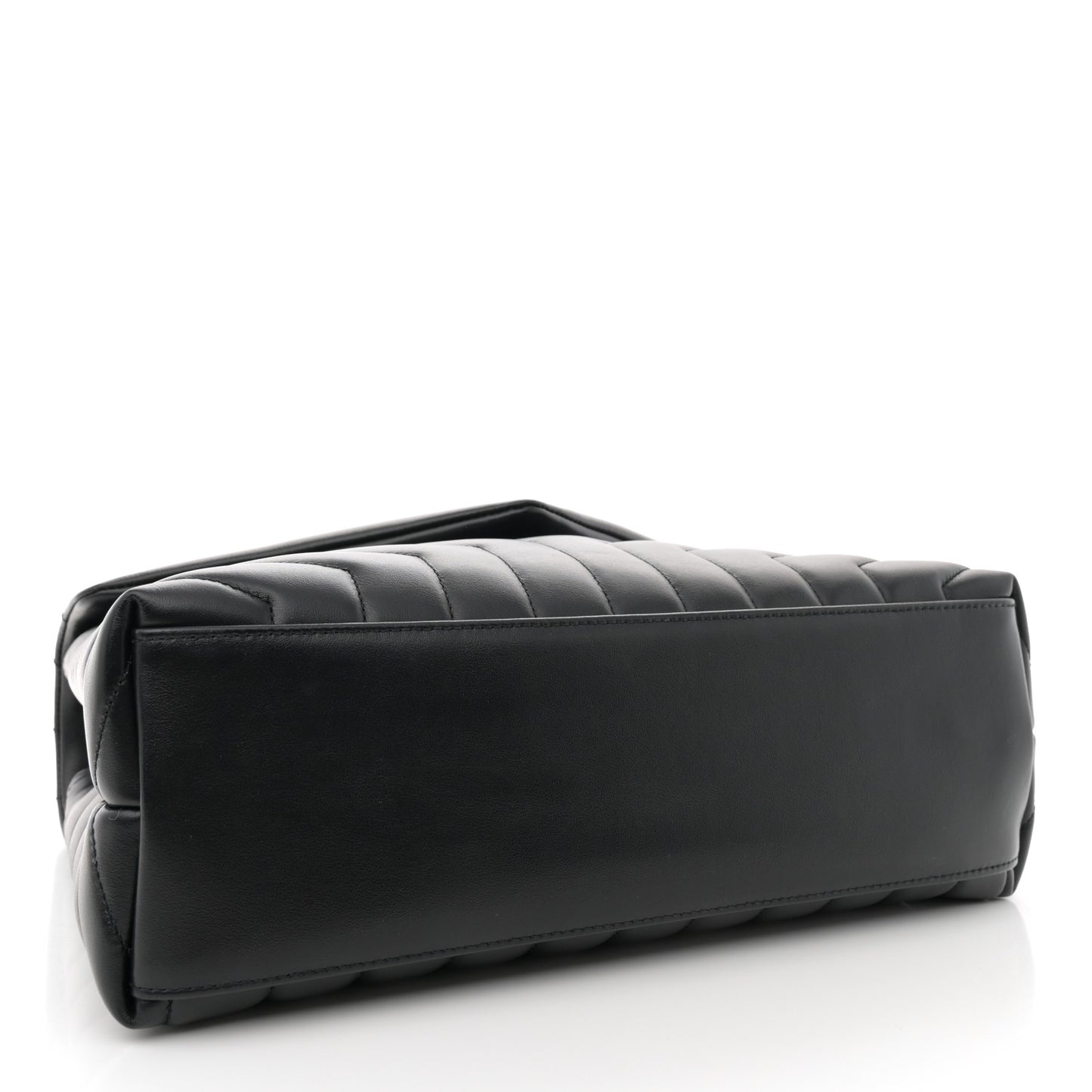 Calfskin Y Quilted Monogram Medium Loulou Chain Satchel Black