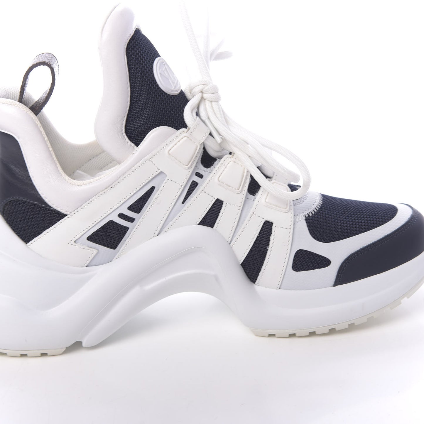 Calfskin Technical Nylon LV Archlight Sneakers 39 Marine