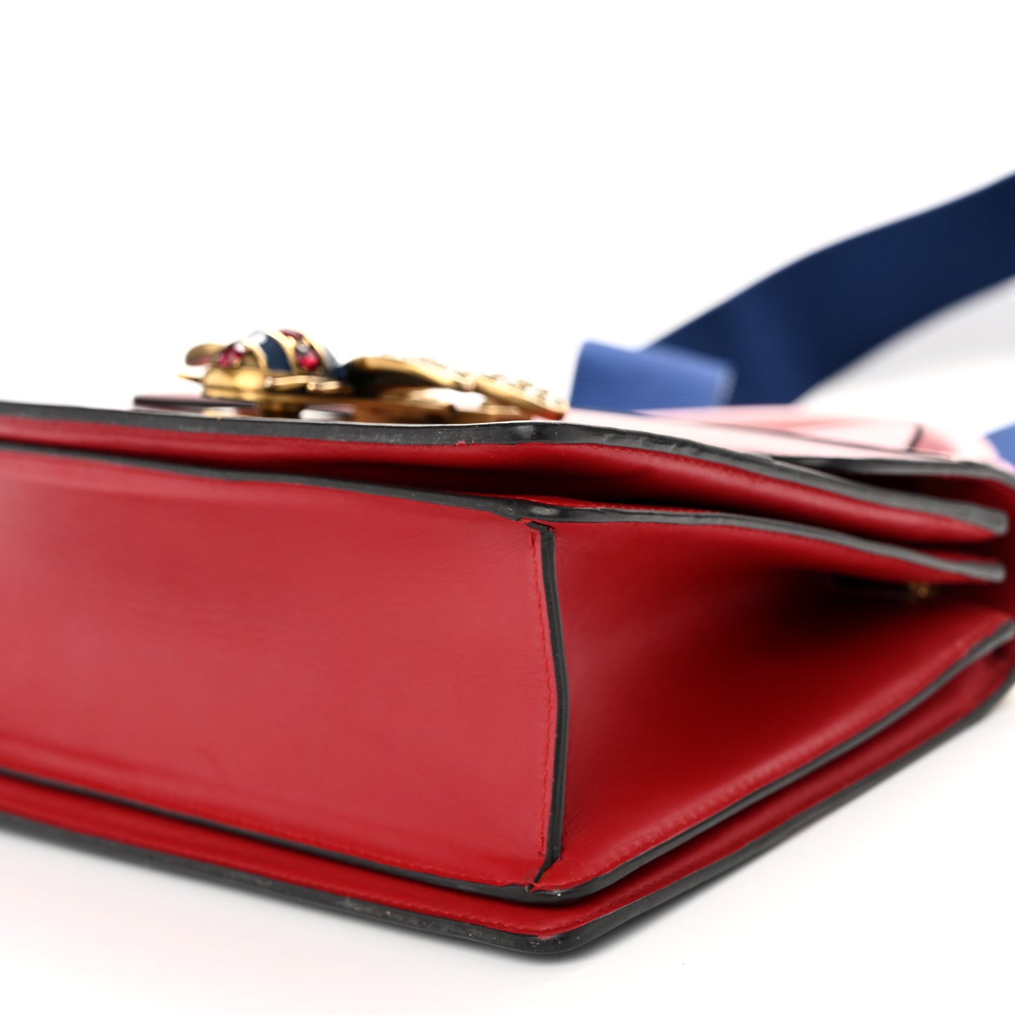 Calfskin Sylvie Web Small Queen Margaret Top Handle Bag Blue Agata Hibiscus Red Mystic White Sugar Pink
